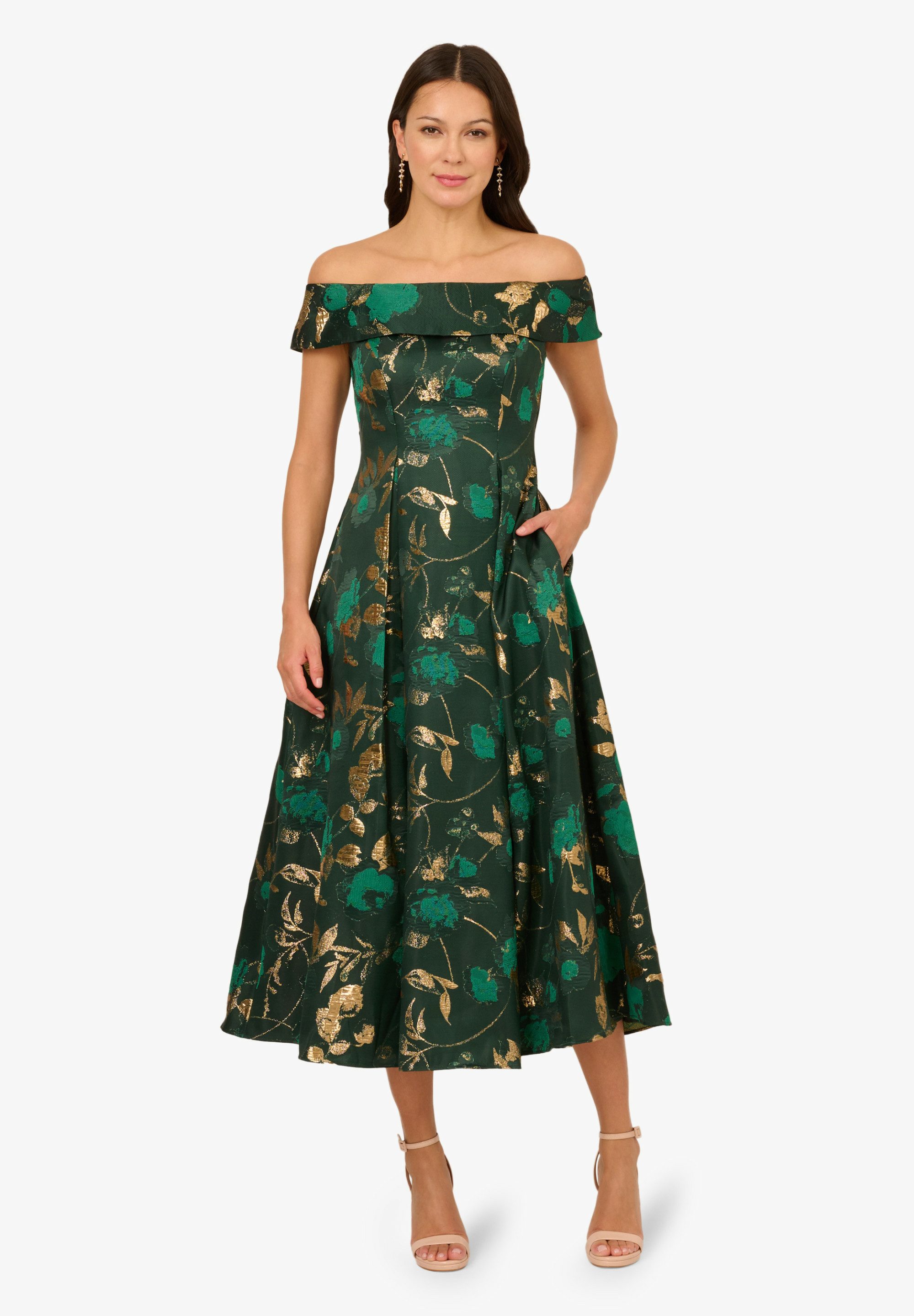 Adrianna Papell Abendkleid Off Shoulder Midi günstig online kaufen