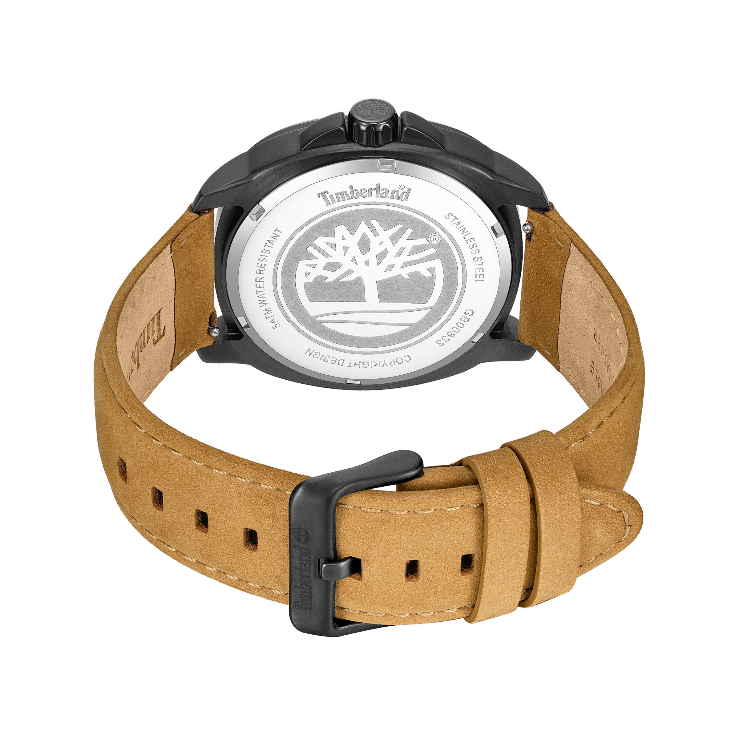 Timberland Quarzuhr Greenough TDWGB0083302, Armbanduhr, Herrenuhr, Lederarmband, analog, Tag