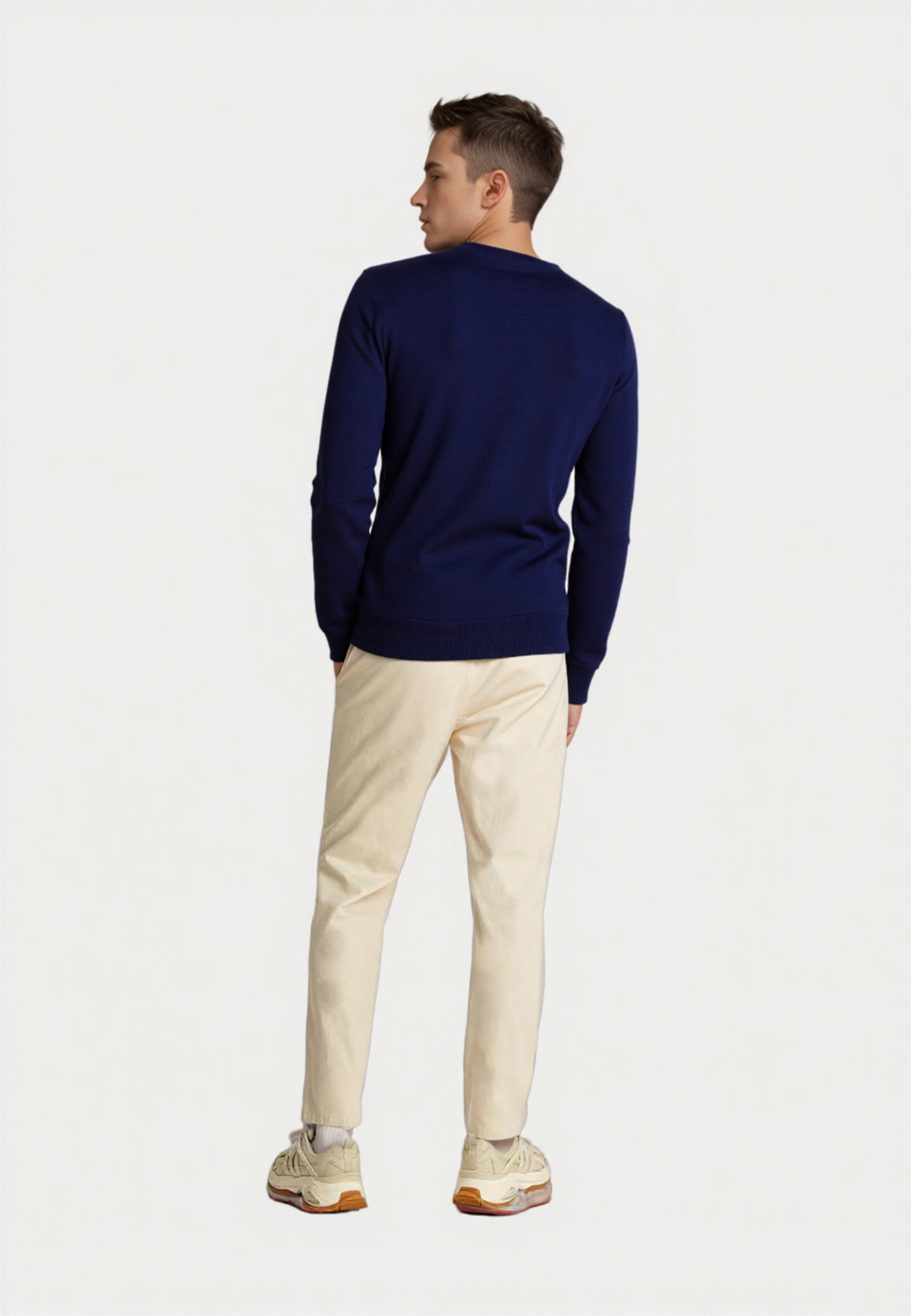 U.S. Polo Assn. Strickpullover Pullover Rundhals Feinstrick (1-tlg)
