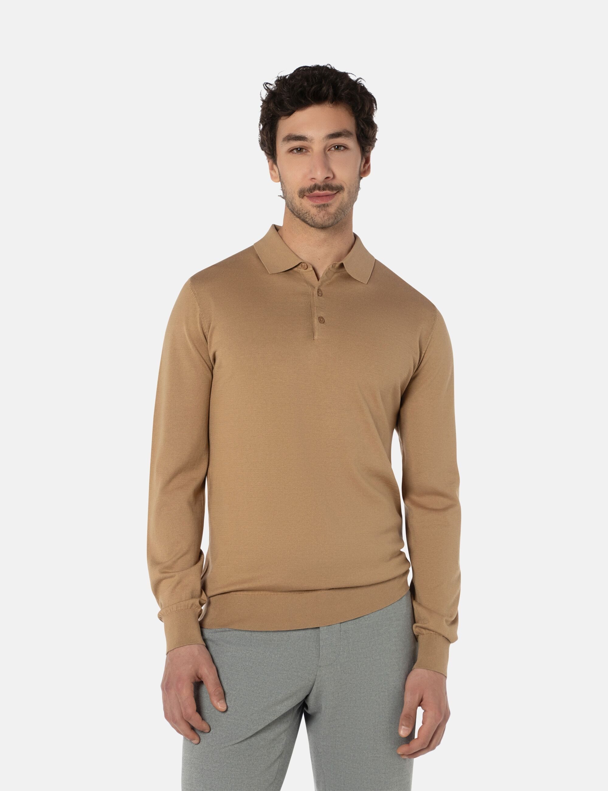 BENVENUTO. Longshirt ALDO (1-tlg) in Slim Fit, aus hochwertigem Seiden-Wollgemisch
