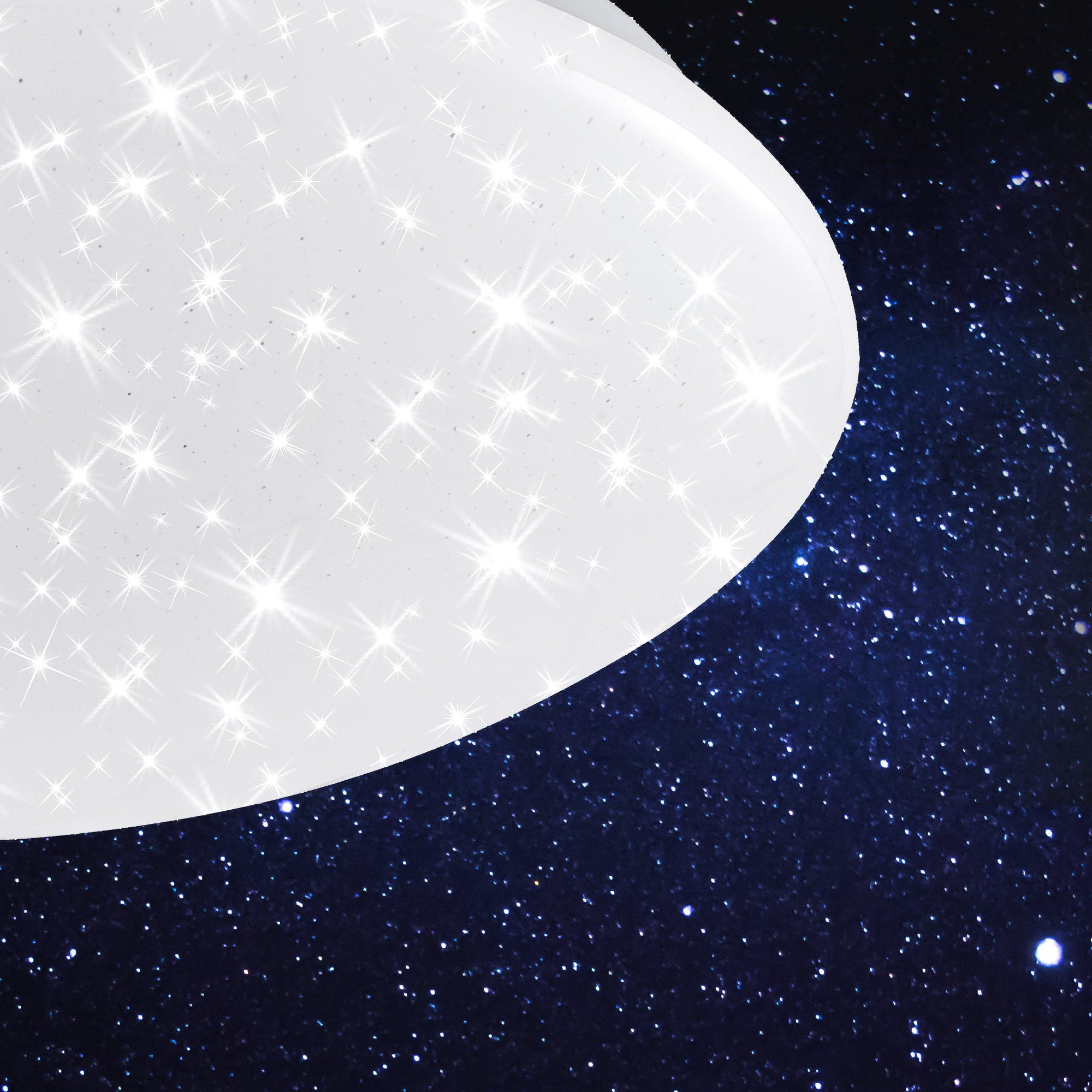 Briloner Leuchten 3360-016, cm 28 fest Neutralweiß, IP44, Sternenhimmeleffekt, LED LED-Sternenhimmel weiß, verbaut