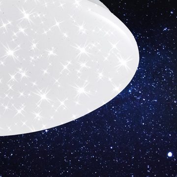Briloner Leuchten LED-Sternenhimmel 3360-016, LED fest verbaut, Neutralweiß, Sternenhimmeleffekt, IP44, weiß, 28 cm