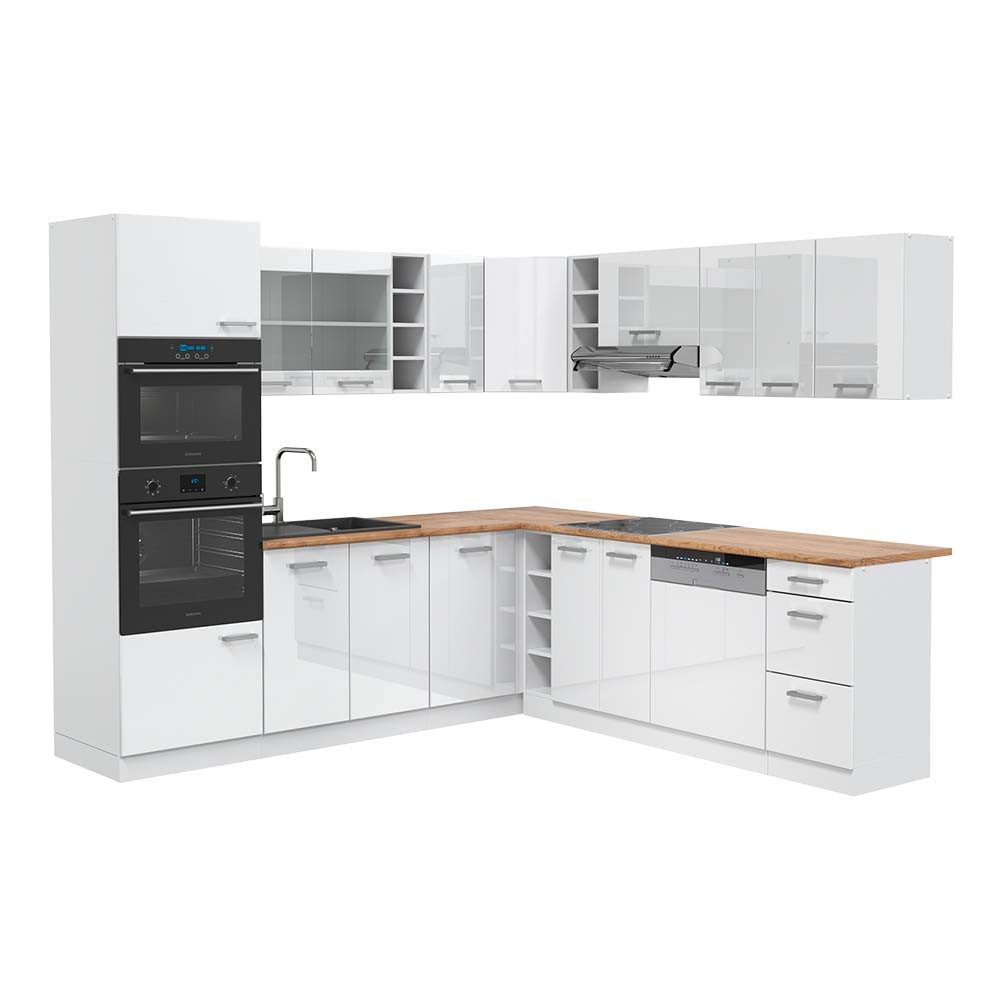 Vicco Winkelküche R-Line, Blau-Grau/Goldkraft Eiche, 237 günstig online kaufen