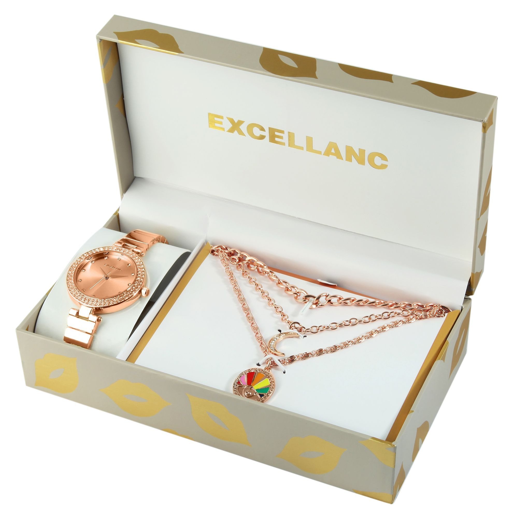 Schmuckset 1800245 Excellanc Geschenkset mit Damenarmbanduhr und drei