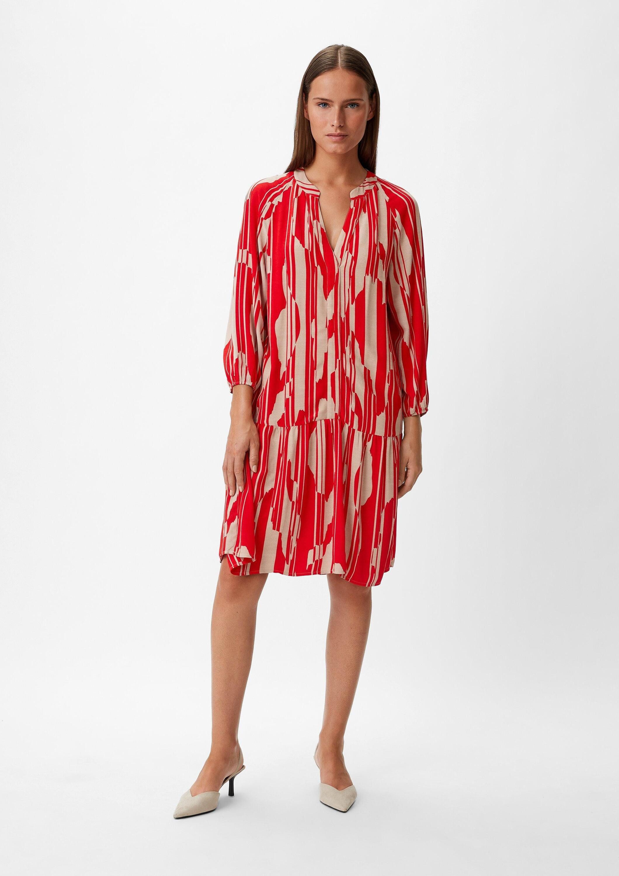 comma Minikleid Kleid Volantkleid aus Viskose