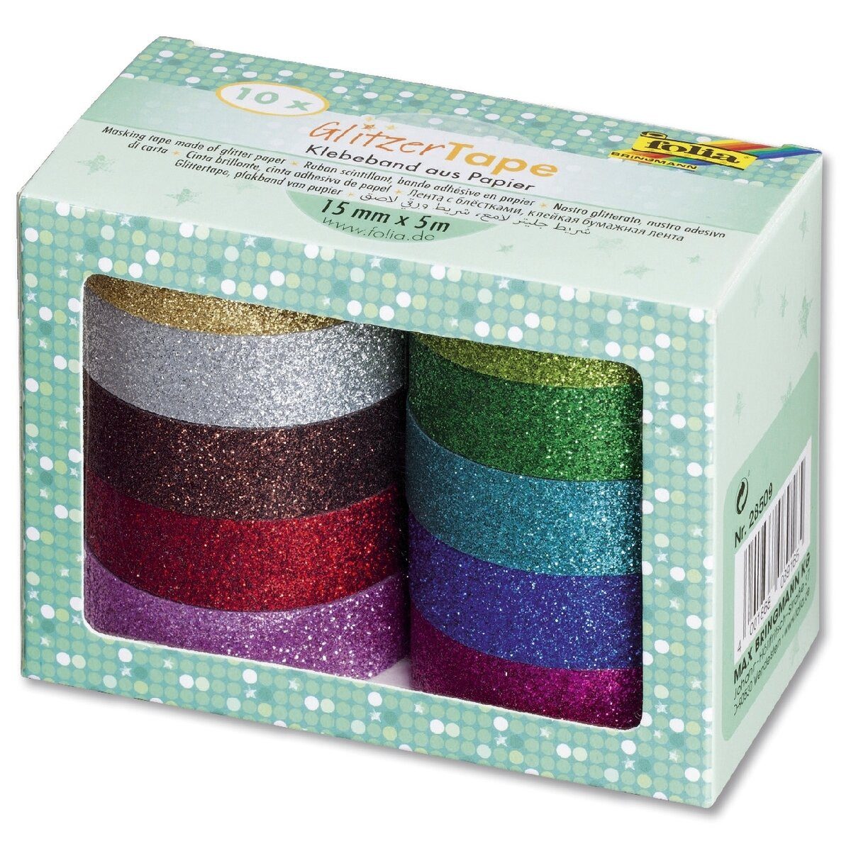 Folia Klebepad Klebeband Glitter - 10er-Set.
