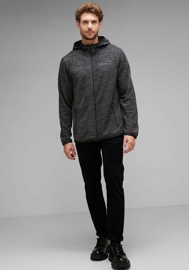 STREET ONE MEN Kapuzensweatjacke in melierter Optik