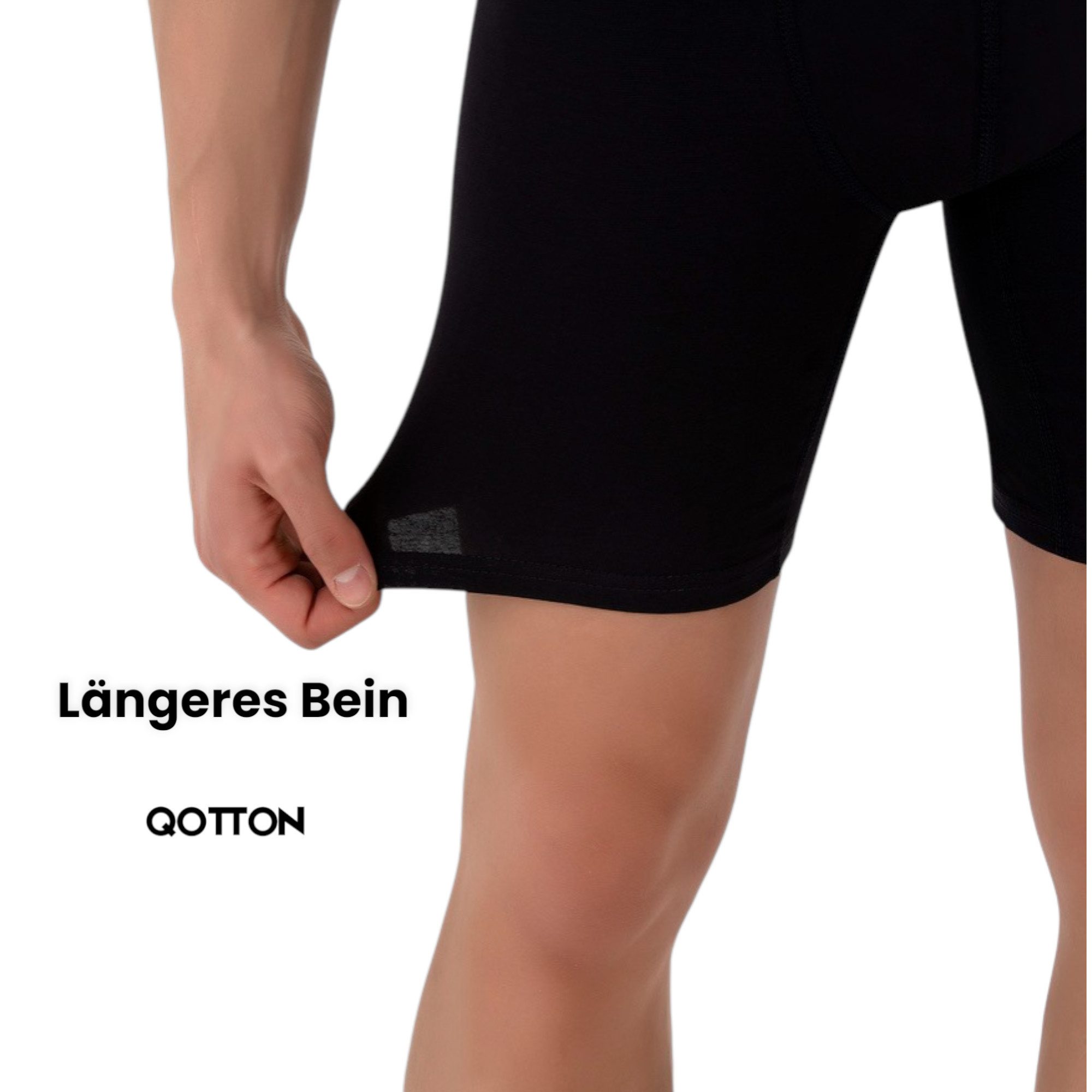 Qotton Boxershorts Boxershorts Langes Bein 3er Pack Baumwolle Boxershorts S-4XL (Set) Baumwolle