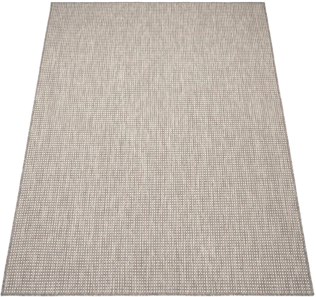 Teppich Napoli Wohnzimmer Home, grau 777, meliert, Outdoor Höhe: Flachgewebe, rechteckig, 4 mm, und In- Paco geeignet