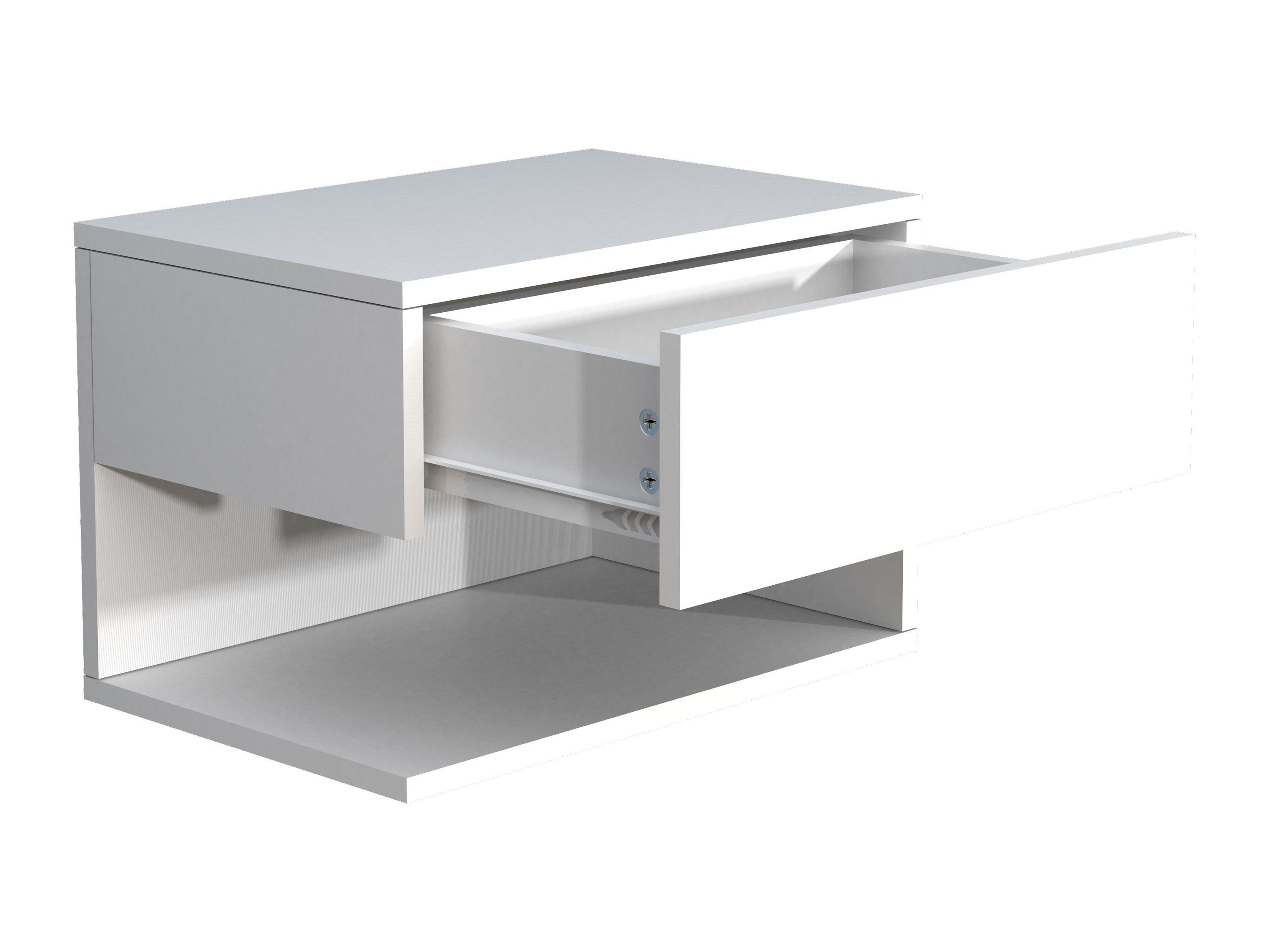 VCM Nachttisch Nachtkonsole Usal H. 30 x B. 45 x T. 32 cm, Nachtschrank, Wandschublade, Wandboard, Nachtkommode, Beistelltisch