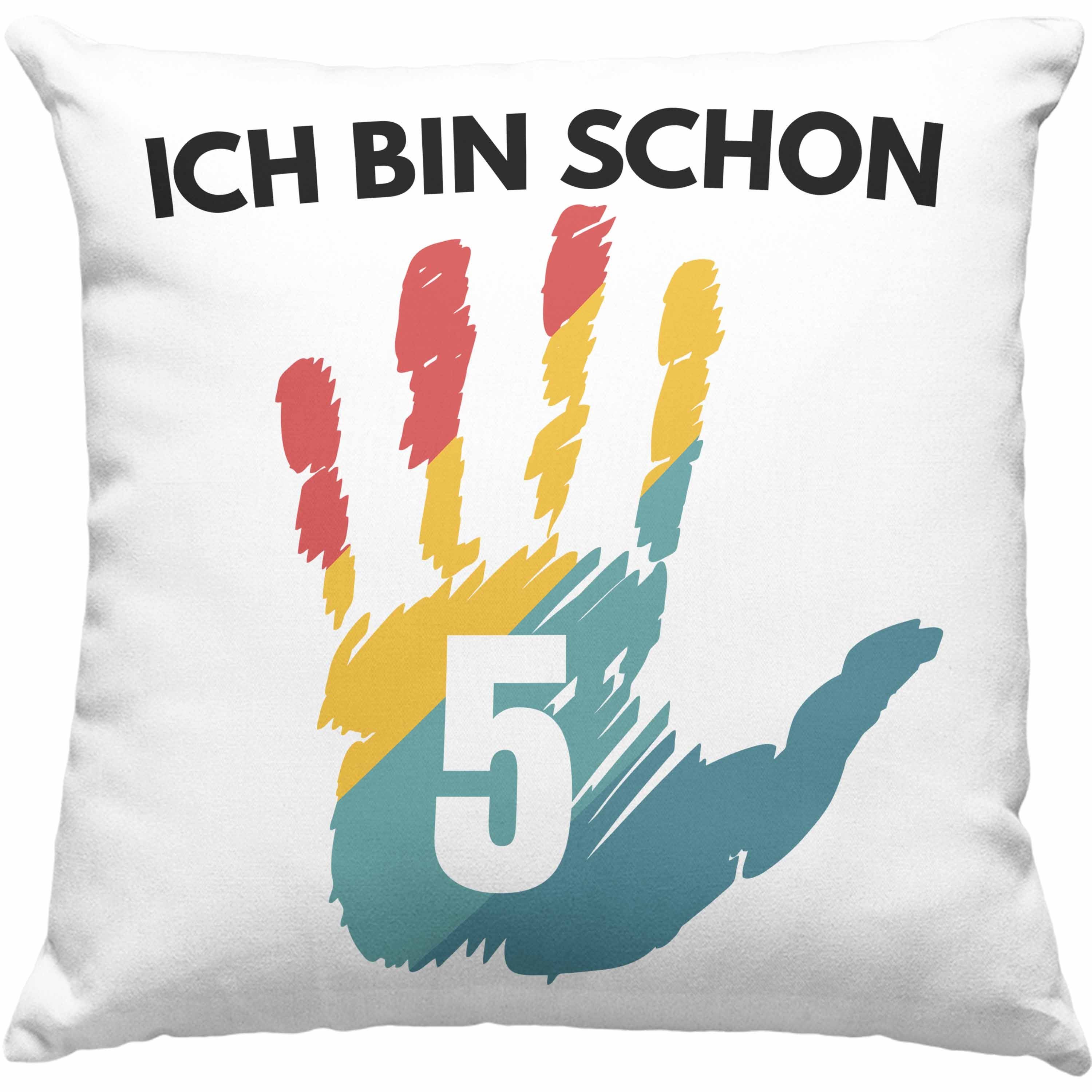 Trendation Dekokissen Trendation - Ich Bin Schon 5 Kissen Geschenk 5-Jähriger Junge Mädchen Geschenkidee Dekokissen mit Füllung 40x40 Rosa