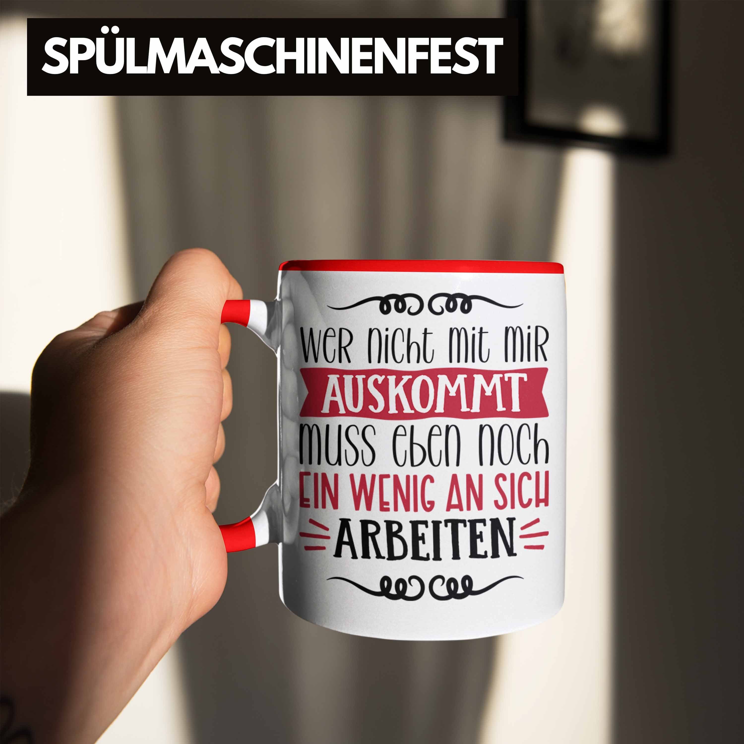 mit Spruch Tasse Mit Auskommt Geschenkidee Rot Lustige Nicht Mir Trendation Tasse als Wer