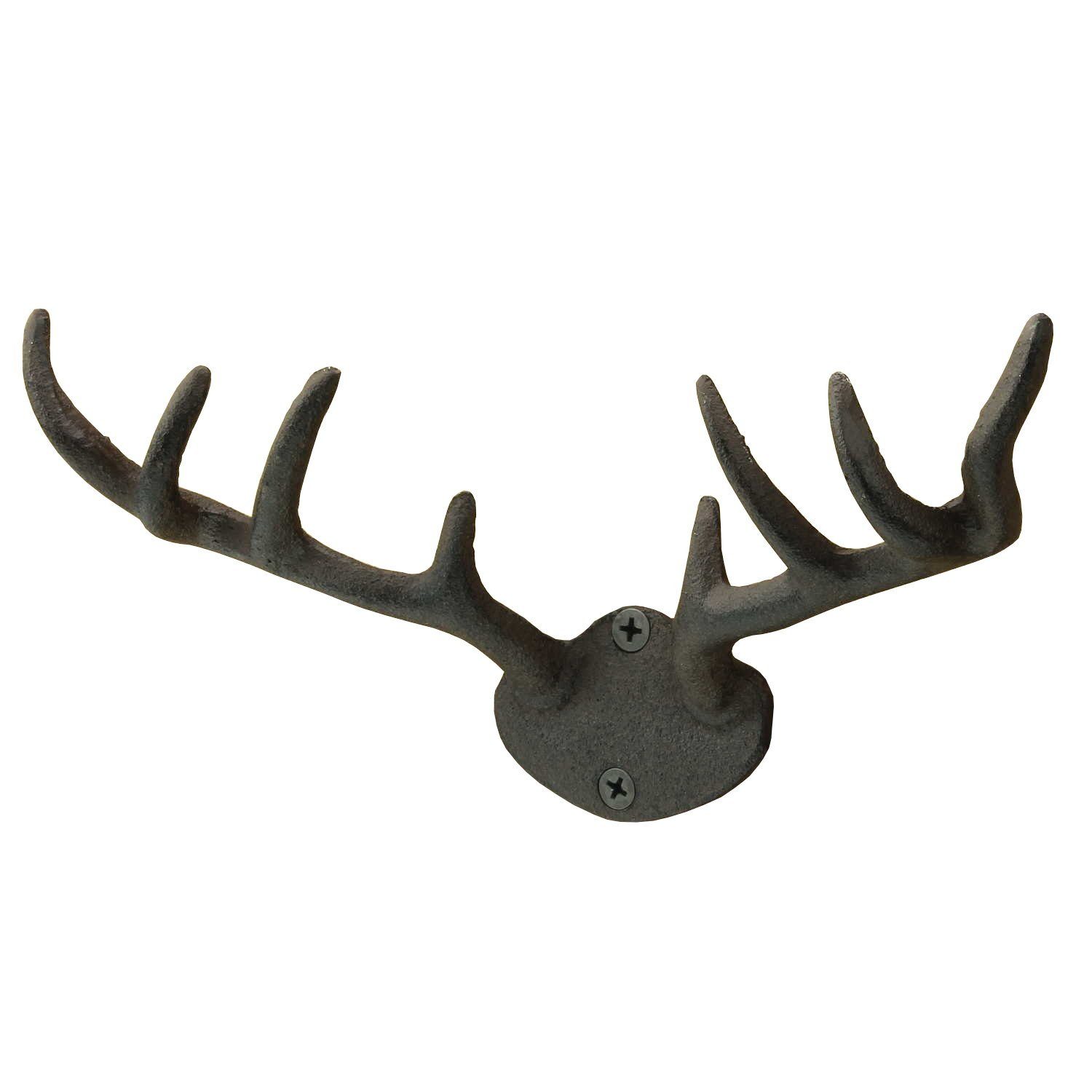 Macosa Home Wandhaken Haken Geweih Vintage Retro Antik Hirsch Metall 10x22 günstig online kaufen