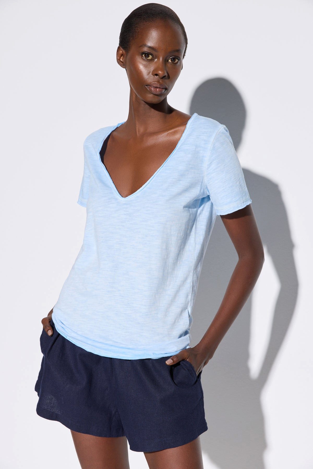 T-Shirt V-Ausschnitt Basic T-Shirt