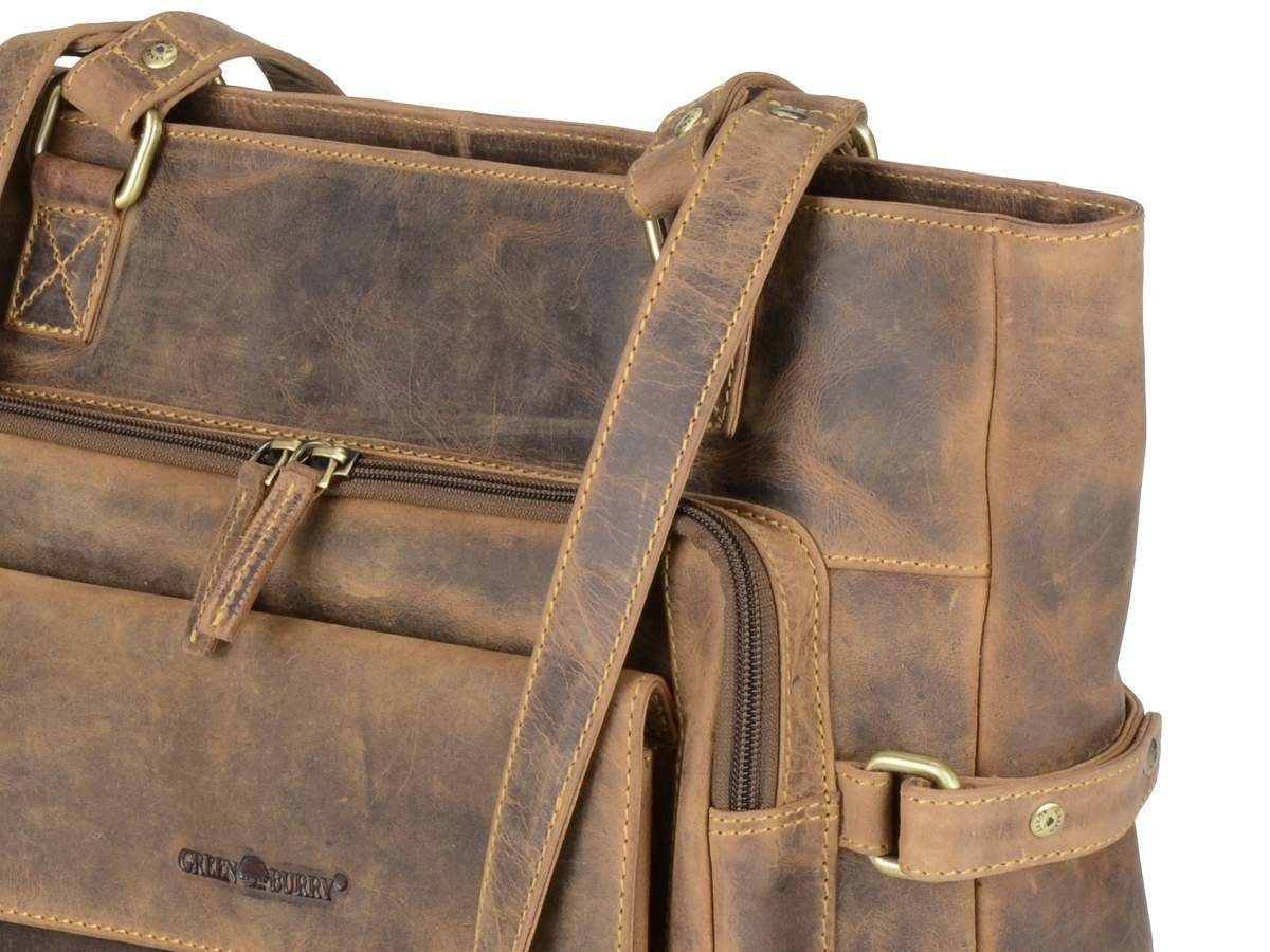 langen Shopper Schlaufen Handtasche, Vintage, used Greenburry braun, Schultertasche, Look, mit
