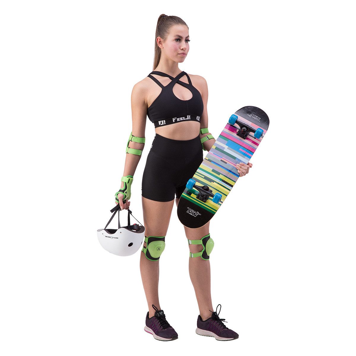 NILS EXTREME Protektoren-Set Inlineskates Skateboard Protektoren Schützer Schoner Set (6-tlg), Schutz für Handgelenke, Ellenbogen und Knie – Bild 2 von 5