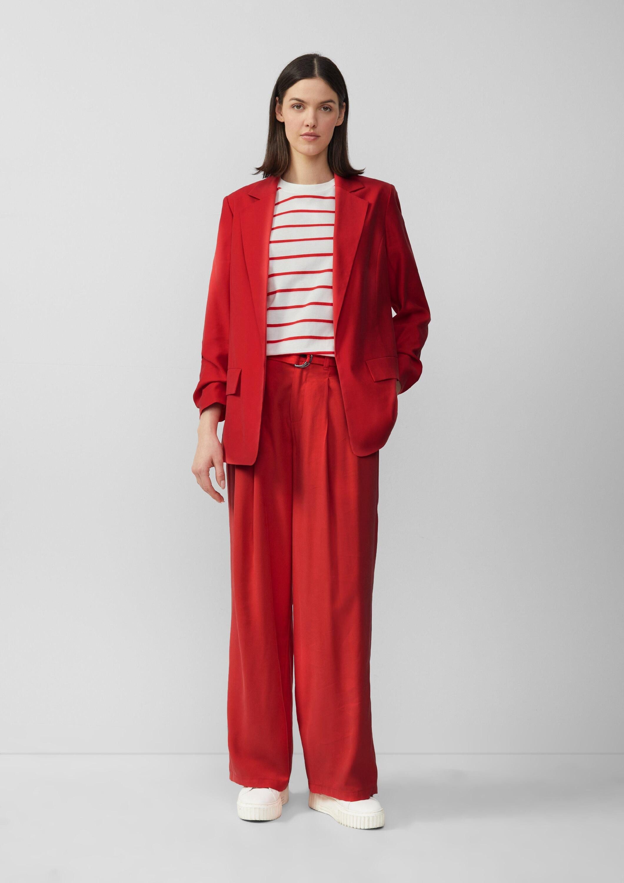 s.Oliver Chinos Hose Wide-Leg-Hose aus Viskosemix mit Stoffgürtel