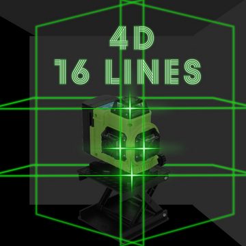 Tidyard Linienlaser 16-Linien-Laser-Level 3 ° Selbstnivellierungsfunktion