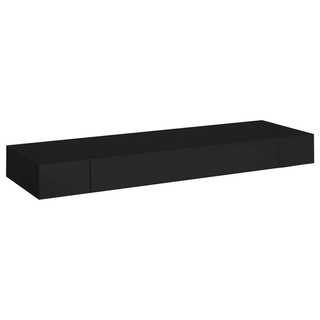 vidaXL Wandregal, Schweberegal mit Schublade Schwarz 80x25x8 cm