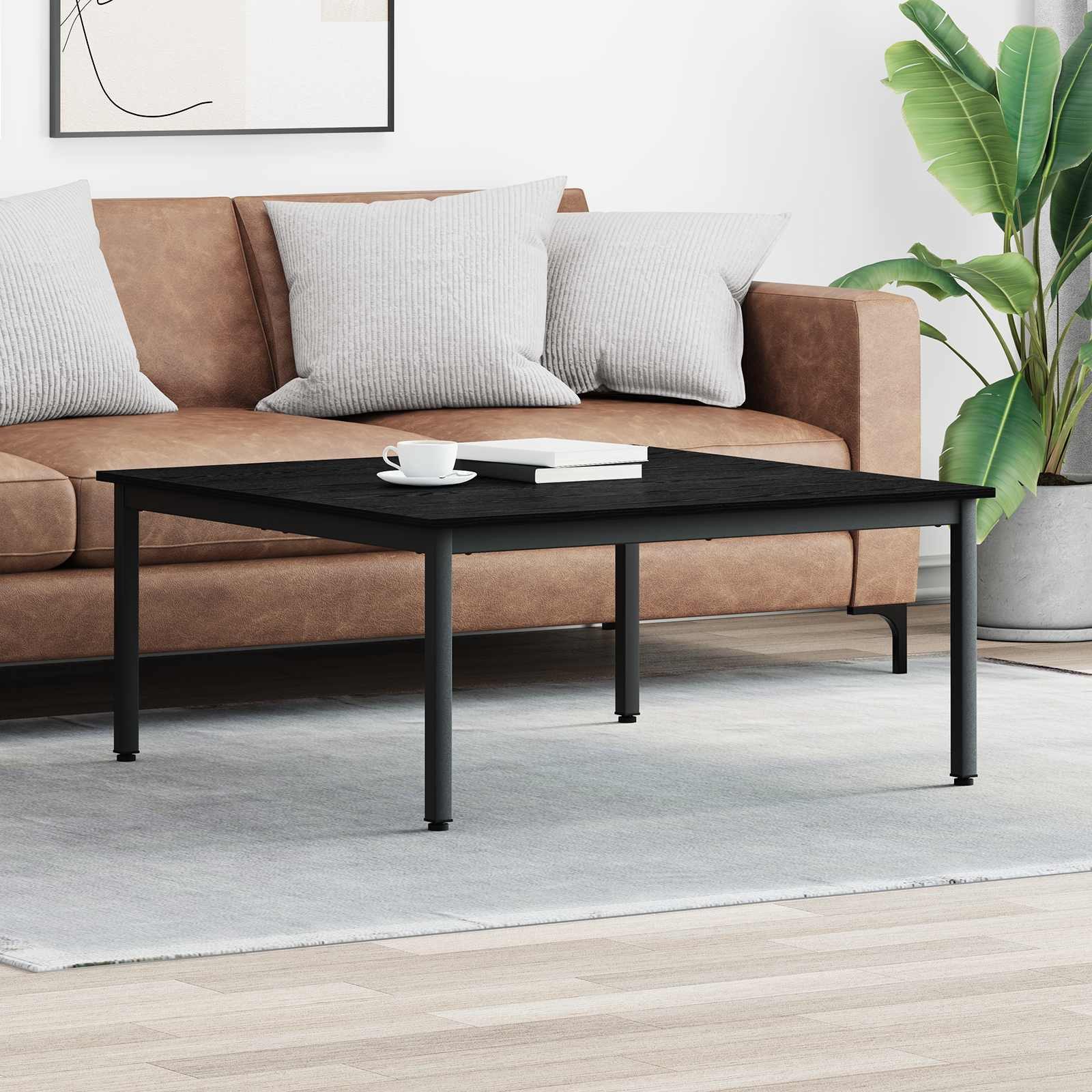vidaXL Couchtisch Couchtisch Schwarz Eichen-Optik 100 x 100 x 45 cm Holzwerkstoff (1-St) – Bild 2 von 5