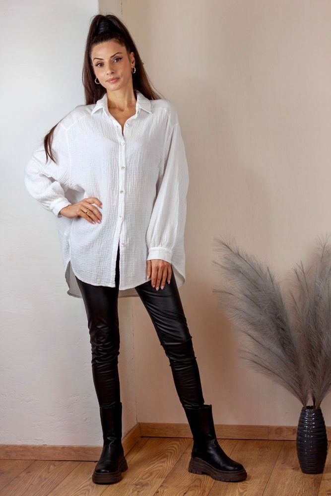 Longbluse Musselin Bluse