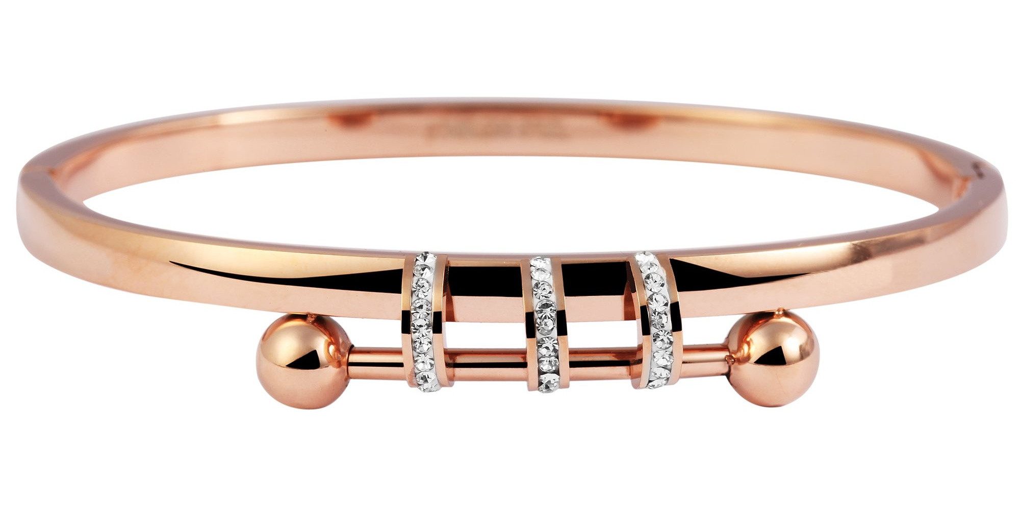 Armreif Armband – Armreif aus Edelstahl mit Strass Steinchen Ø 5,8 cm cm