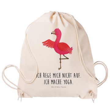 Mr. & Mrs. Panda Sporttasche Flamingo Yoga - Transparent - Geschenk, Sporttasche, Beutel, Stoffbeu (1-tlg), Pandacharme
