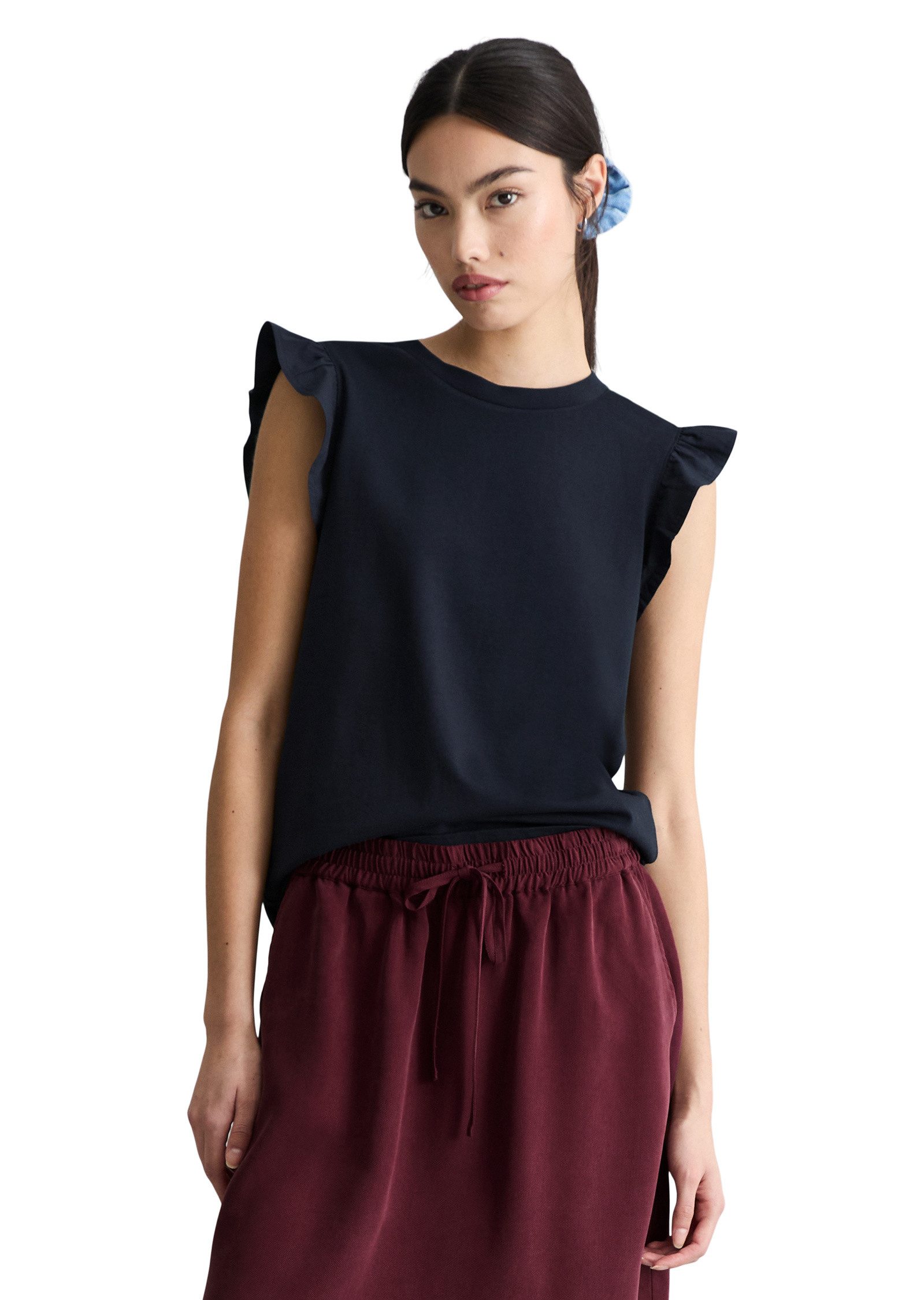 Marc O'Polo DENIM T-Shirt aus Material-Mix