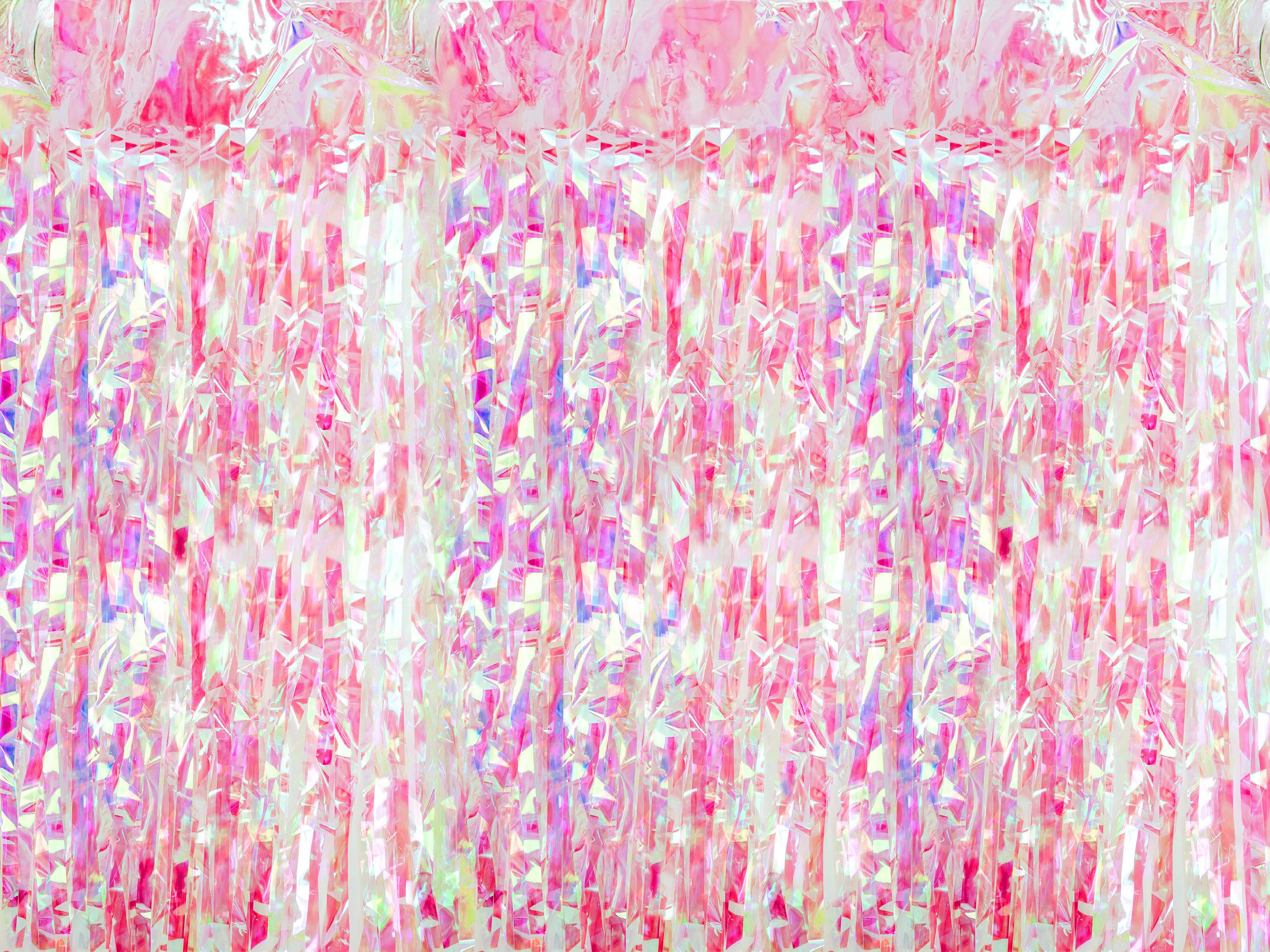 partydeco Dekorationsfolie, Lametta Vorhang 100x200cm Rosa Irisierend