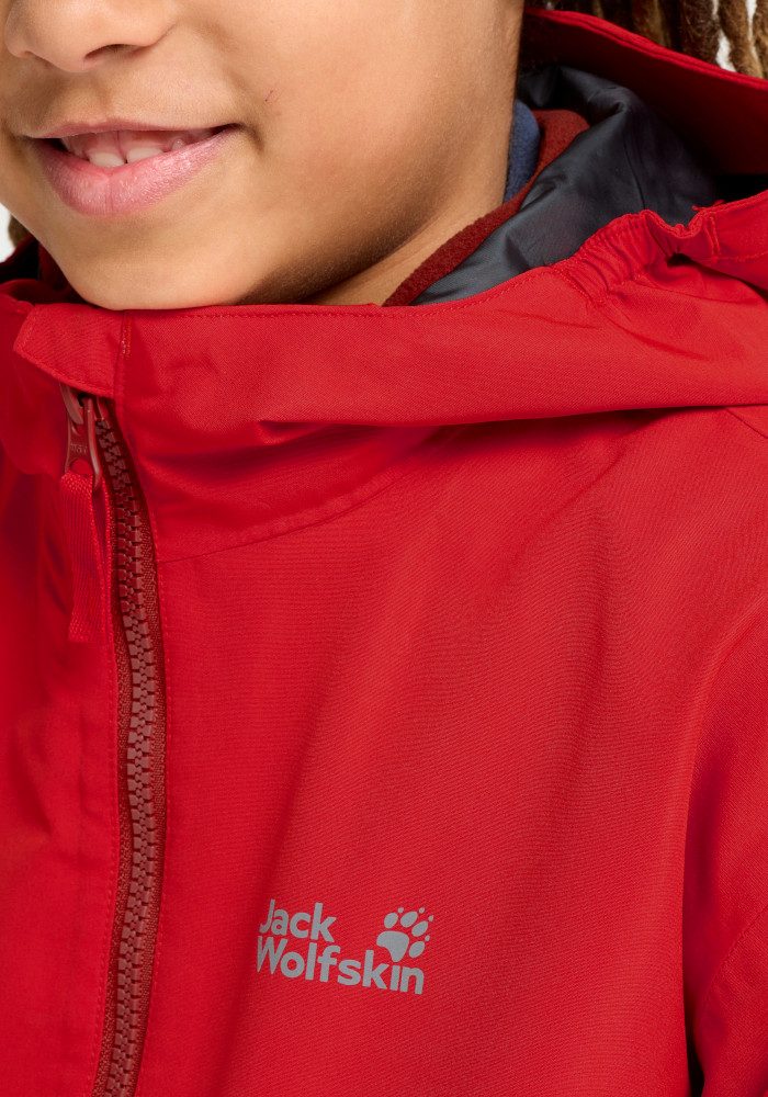 Jack Wolfskin 3-in-1-Funktionsjacke ICELAND 3IN1 JKT K Alwetterjacke für Kinder, wasser- und winddicht, warm