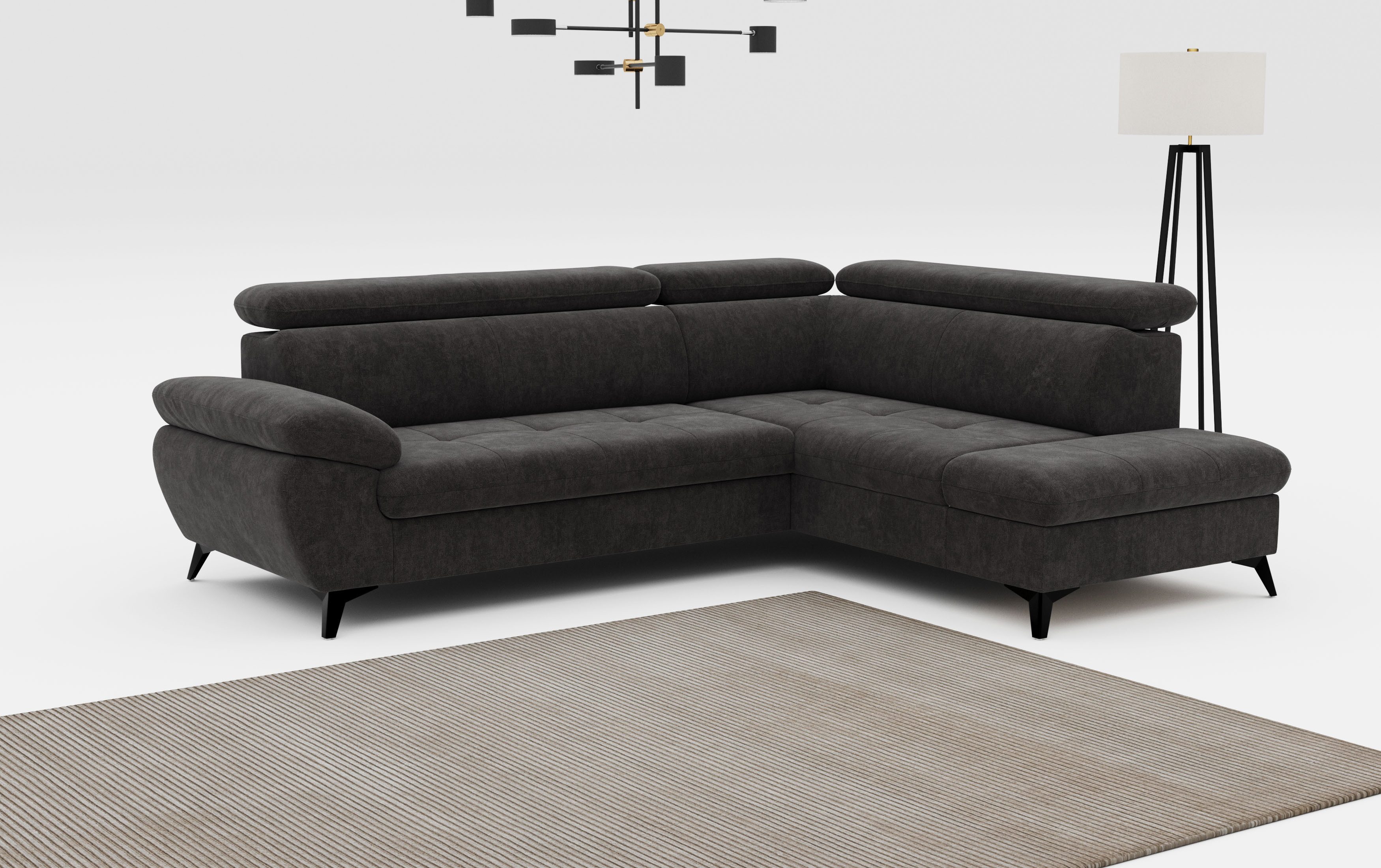 COTTA Ecksofa Hudson L-Form, mit Kopfteilverstellung, günstig online kaufen