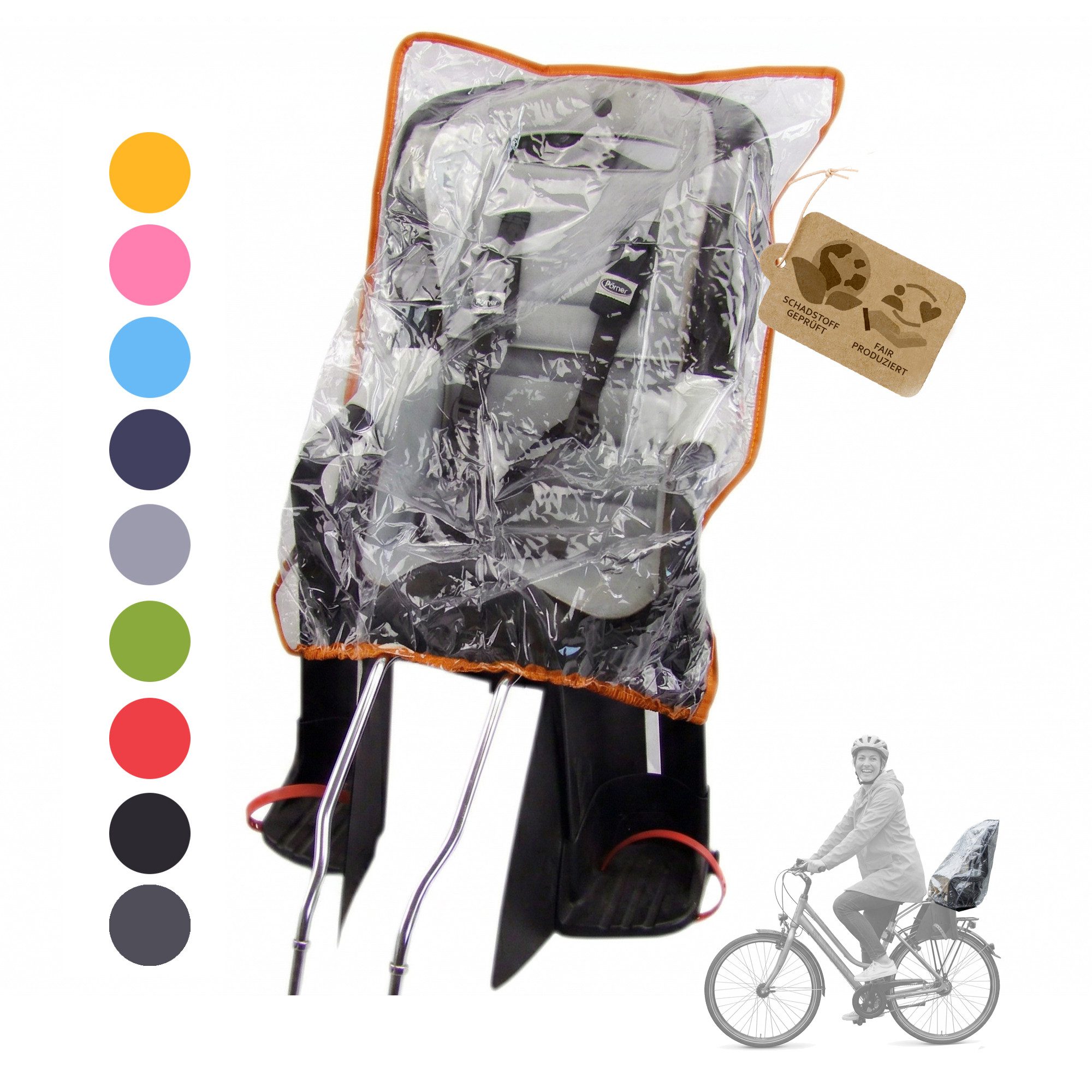 BambiniWelt by Rafael K. Fahrradkindersitz Regenschutz Regenhaube Regenverdeck für Kinder-Fahrradsitz universal, Regenverdeck für Kinderfahrradsitz