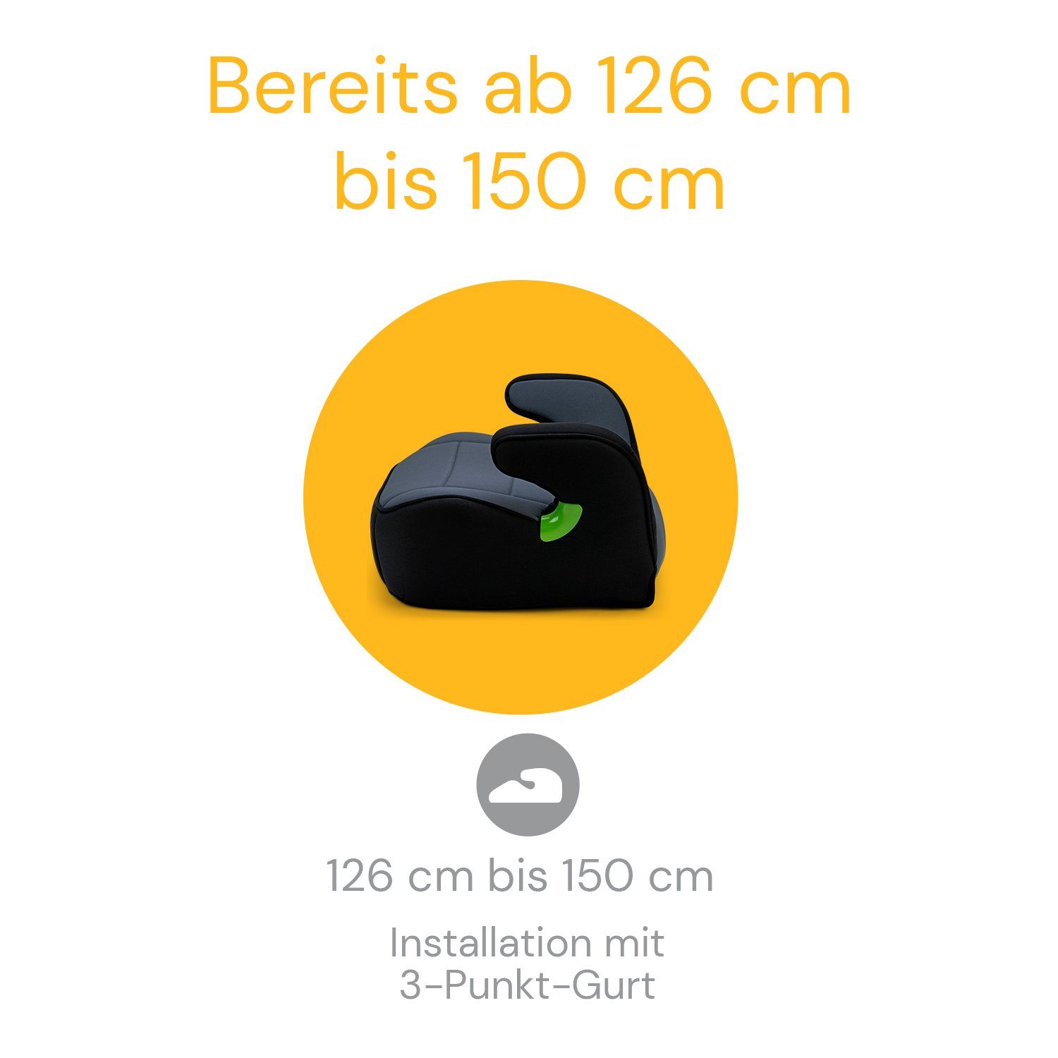 Osann Kindersitzerhöhung Junior Gurtfix i-Size, ab: 7 Jahren, bis: 12 Jahre, ab: 126 cm, bis: 150 cm, Sitzerhöhung Auto Kinder ab 126cm, Sitzschale, Booster
