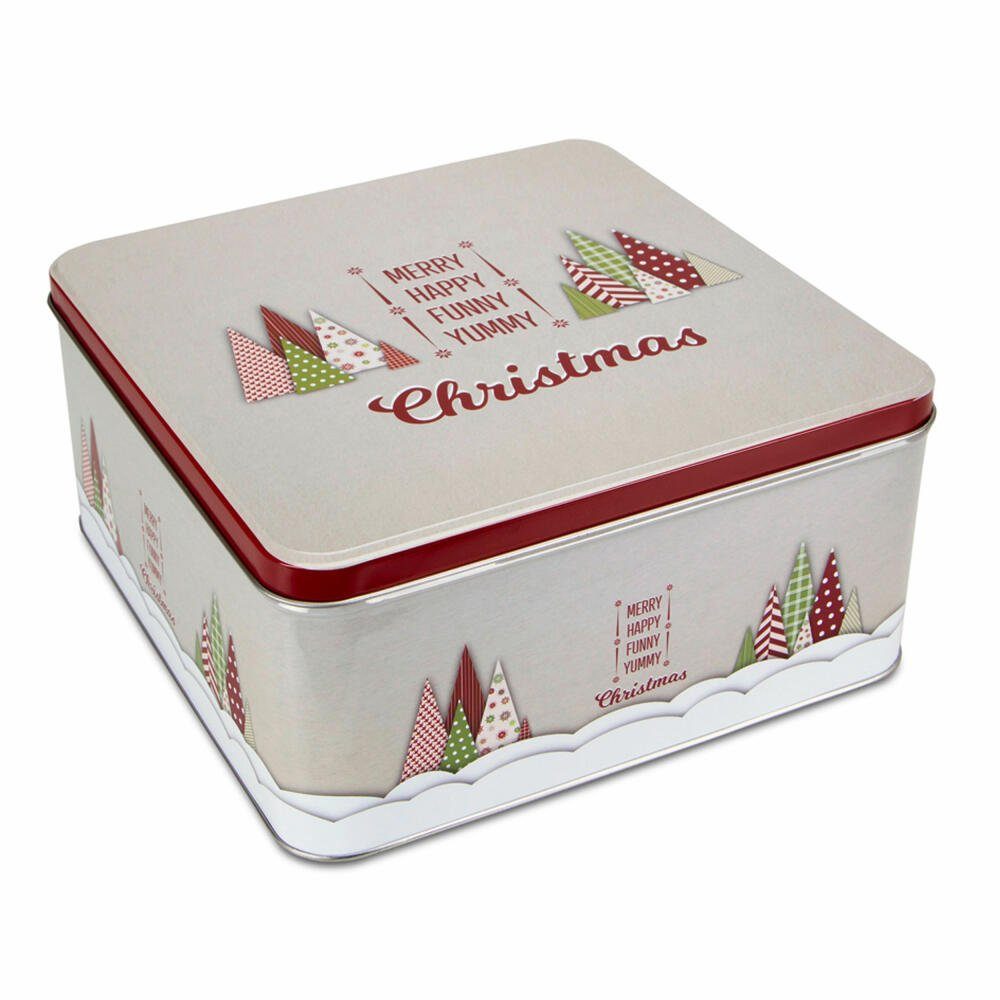 STÄDTER Keksdose Yummy Christmas 21 x 21 cm, Weißblech