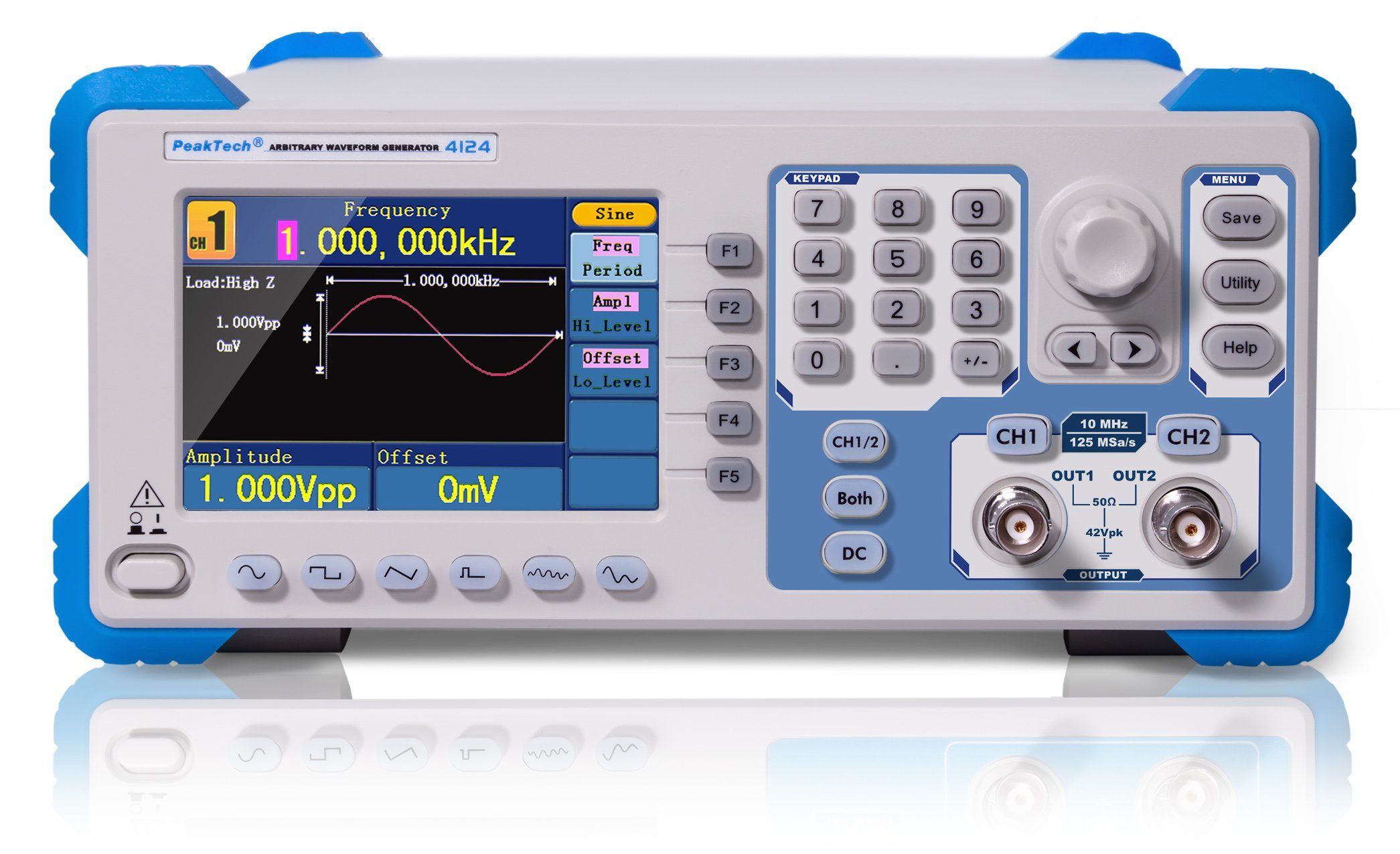 Signalgenerator, Arbiträr 4124: 1µHz Spannungsprüfer PeakTech TFT-Anzeige, - P PeakTech 10MHz, St) (1