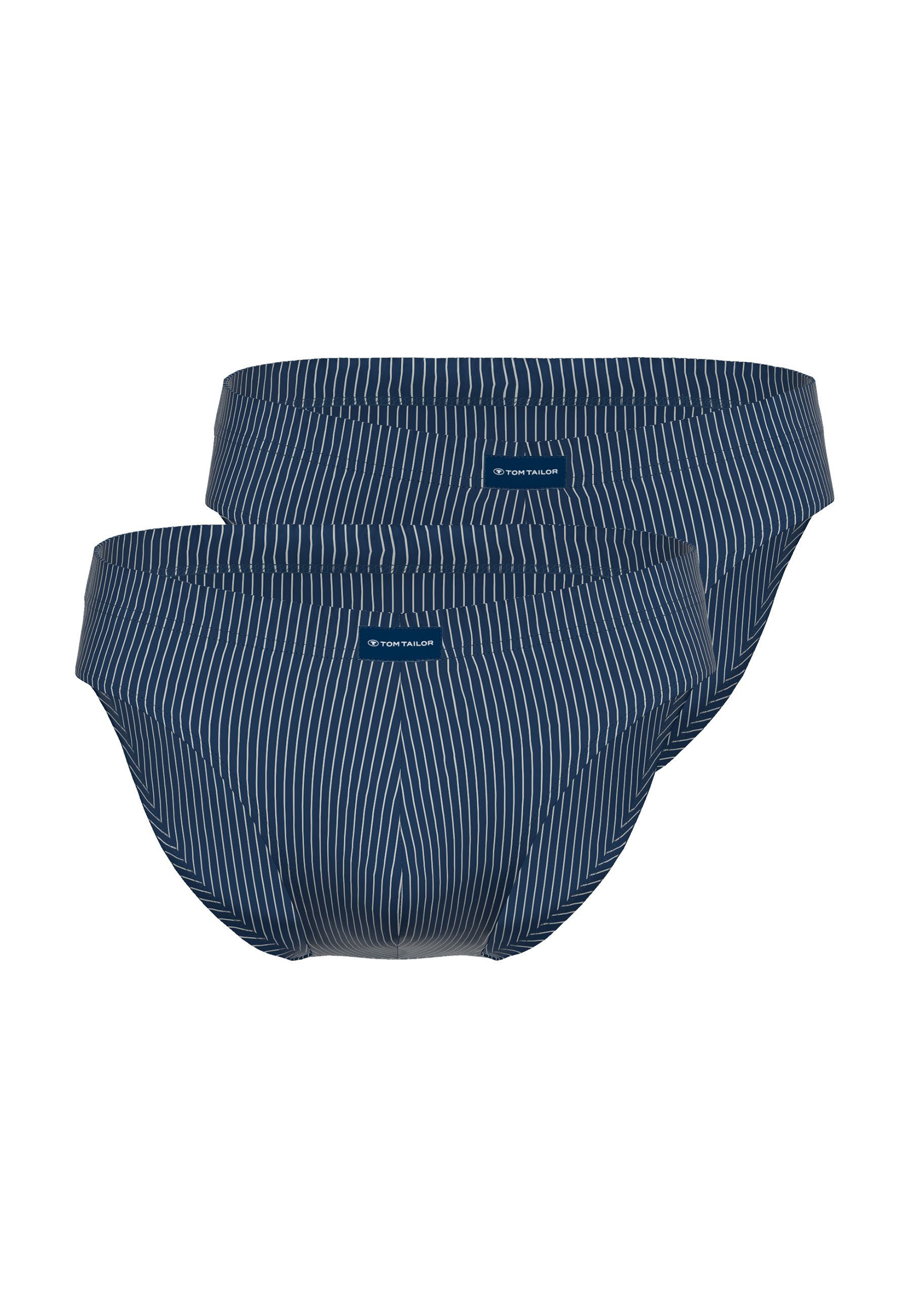 Boxershorts TOM TAILOR Herren Slip blau Nadelstreifen 2er Pack