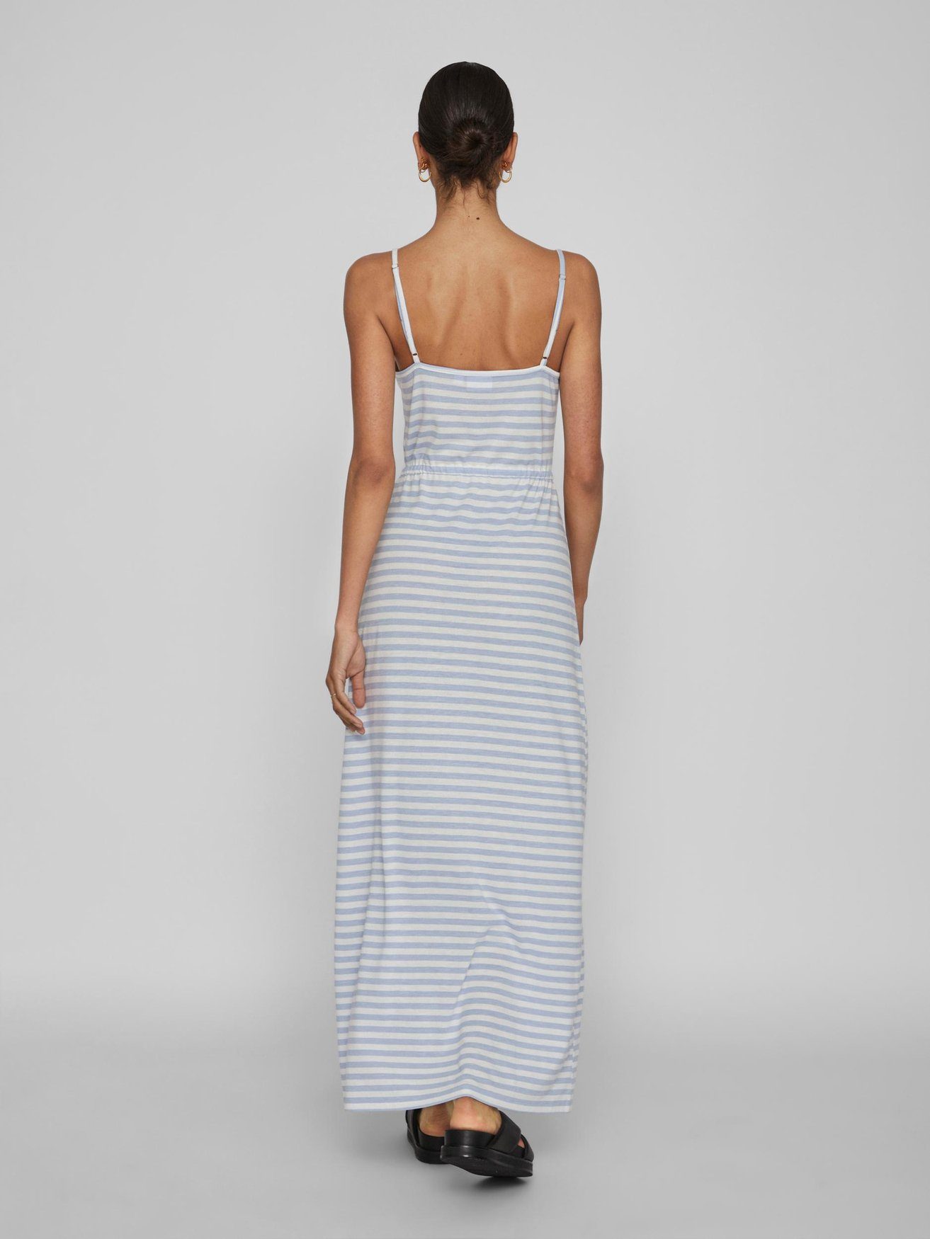 Vila Shirtkleid Maxi Kleid Jersey Dress mit Tunnelzug VIMOONEY (lang) 5733  in Blau