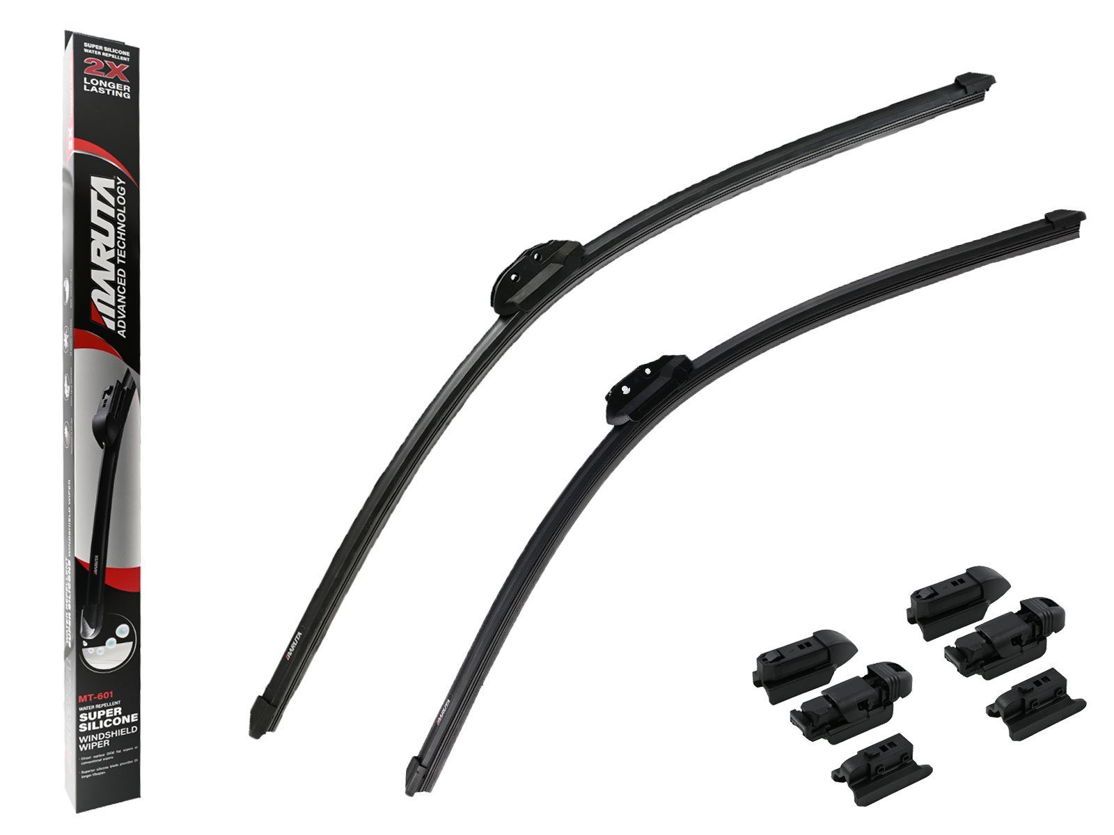 MARUTA Дискиwischblätter FLAT WIPER SILICONE - Cross Platform, Frontscheibe, (Lotus Perl-Effekt Дискиwischer SET 700mm / 650mm, universal, vorne, 700 mm - 650 mm), Lotus Perl-Effekt Дискиwischer SET 700mm / 650mm, universal, vorne