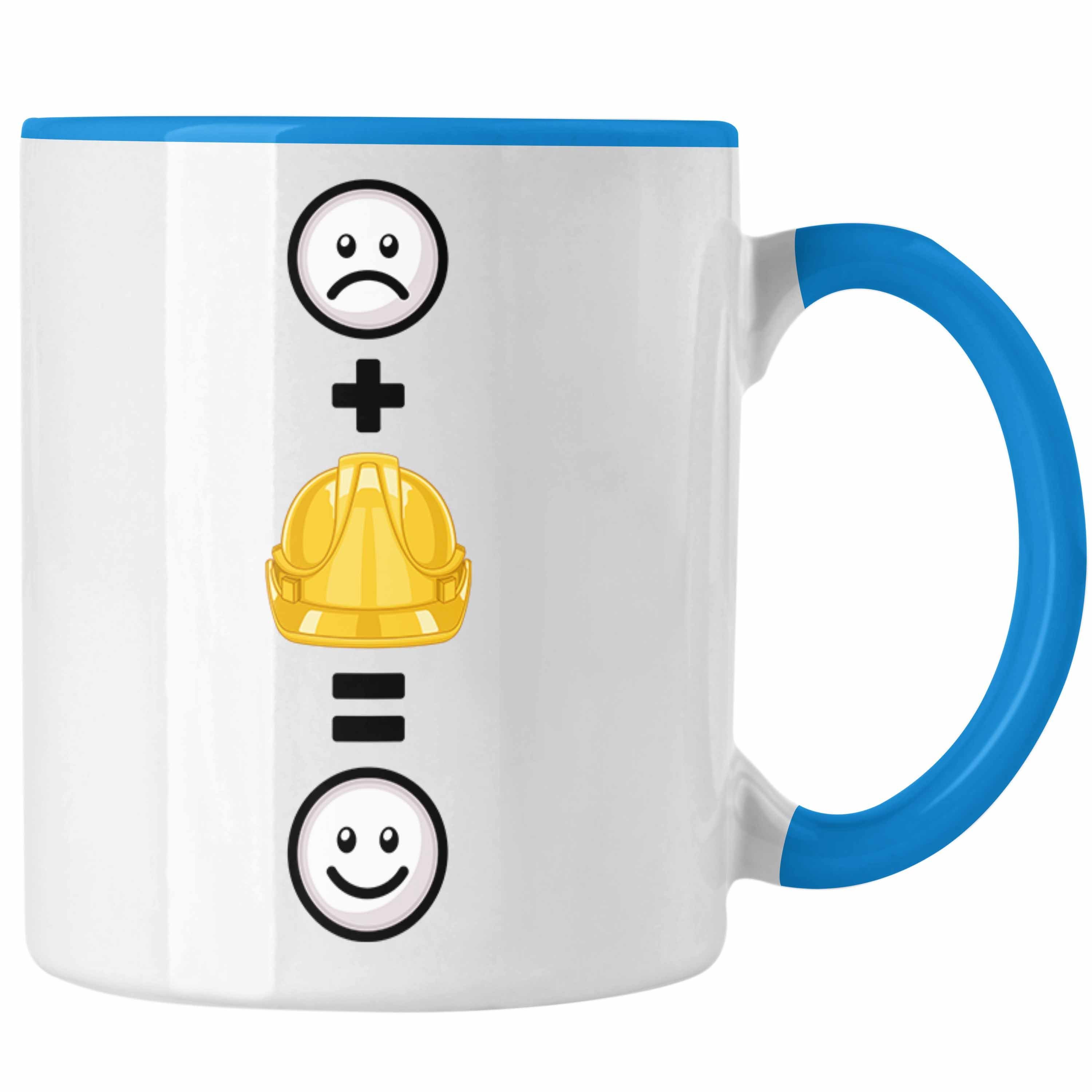 Tasse Gesch Trendation Bauarbeiter Baustelle Geschenkidee für Geburtstag Blau Lustiges Tasse