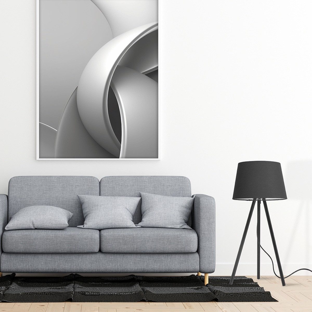 Braytron LED Stehlampe Moderne LED Stehleuchte mit 3-Bein Design und satiniertem Schirm, ohne Leuchtmittel, E27 Fassung (ohne Leuchtmittel), Fußschalter