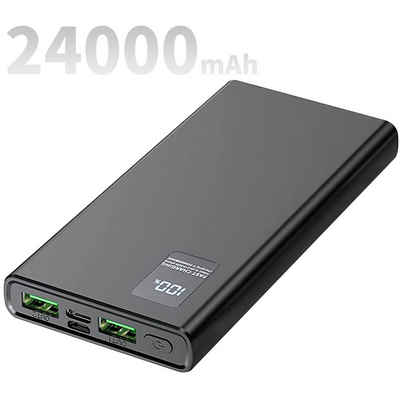 JOEAIS Powerbank 12000mAh/24000mAh Externe Handy Akkus Batterie USB Type C Powerbank (5 V V), Tragbares Ladegerät LED Display Kompatibel
