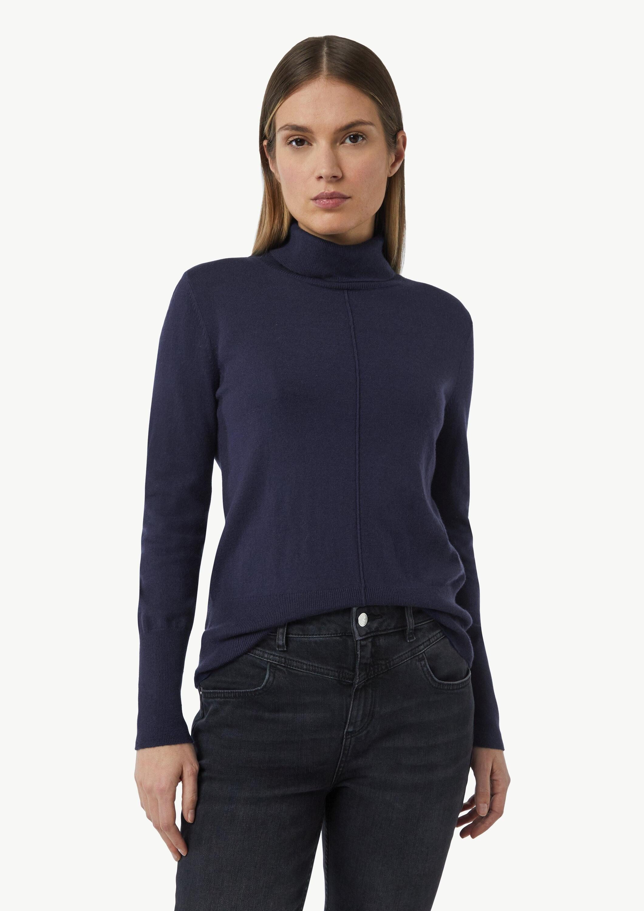 comma Longpullover Strickpullover Pullover mit Turtleneck und Ziernaht günstig online kaufen