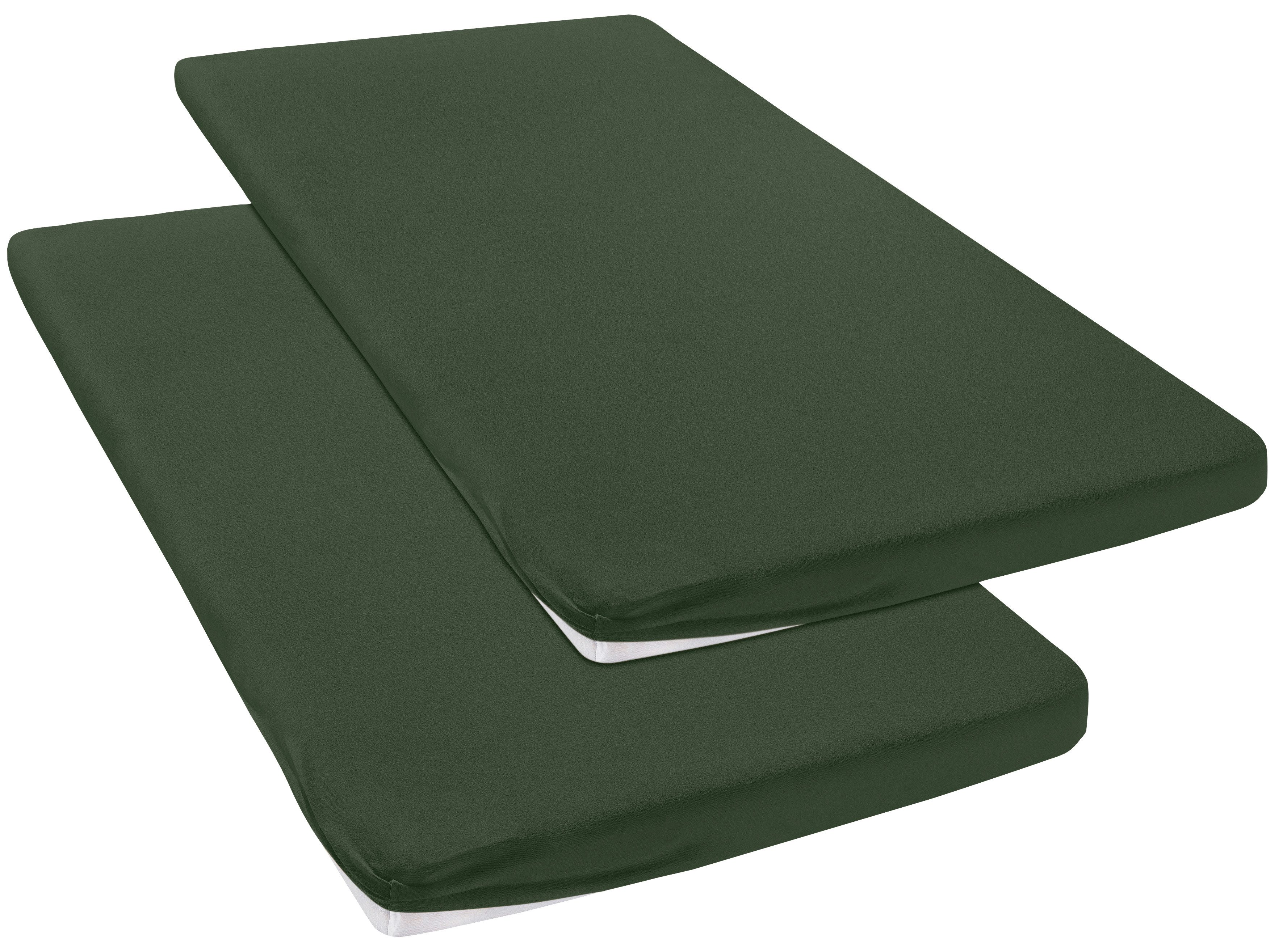 OTTO home Spannbettlaken Topper Basic, in Gr. 90x200, 140x200 oder 180x200 cm, Baumwoll-Jersey, Gummizug: rundum, (2 Stück), Baumwolle, Matratzen bis 8 cm Höhe, Bettlaken, Spannbetttuch, Laken