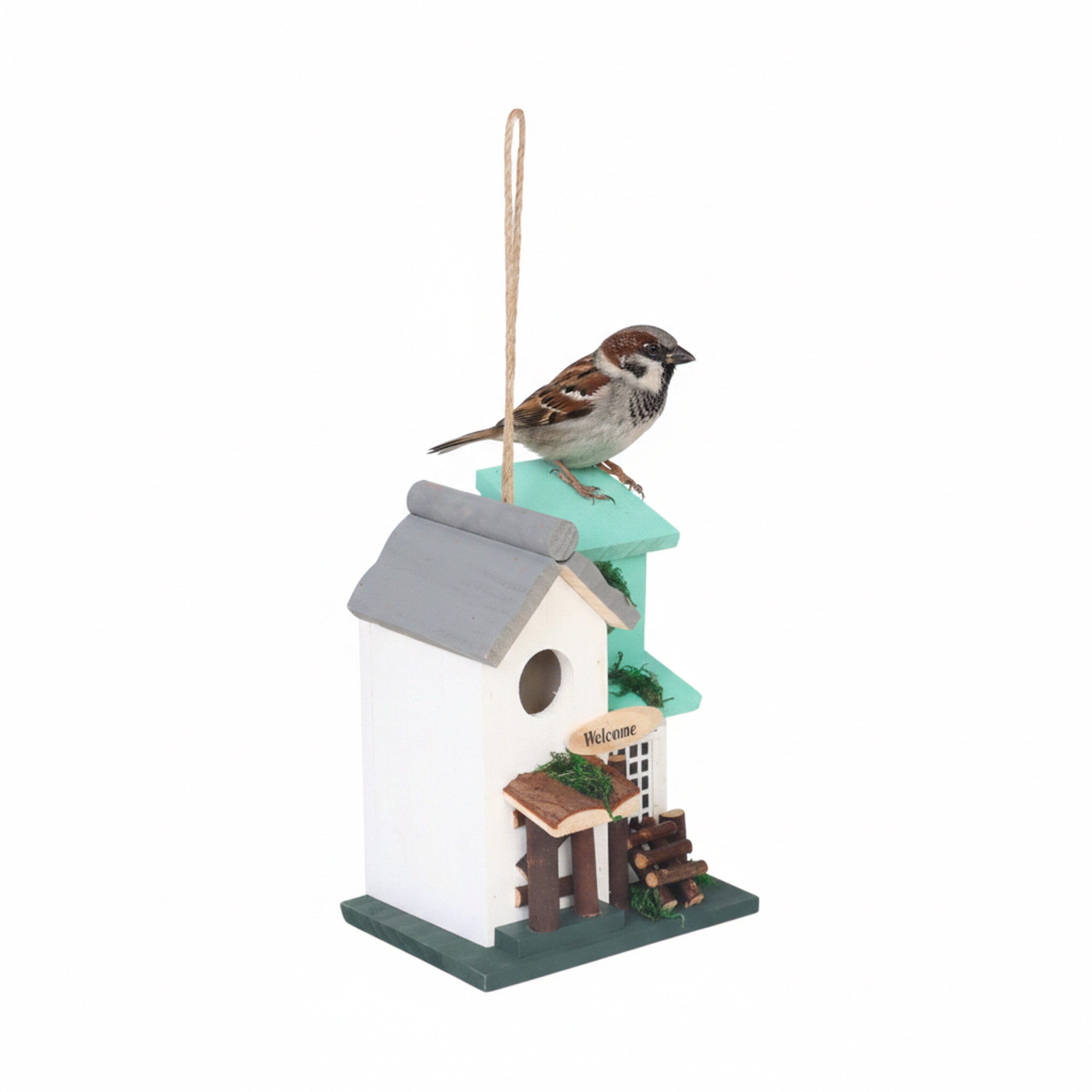 relaxdays Vogelhaus Deko Vogelhaus im Landhausstil, A