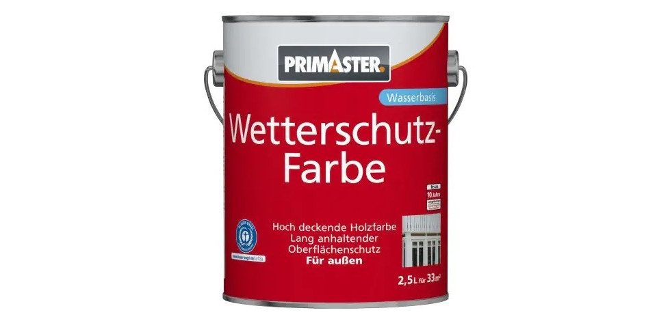 Primaster Holzschutzlasur Primaster Wetterschutzfarbe 2,5 L schwedenrot