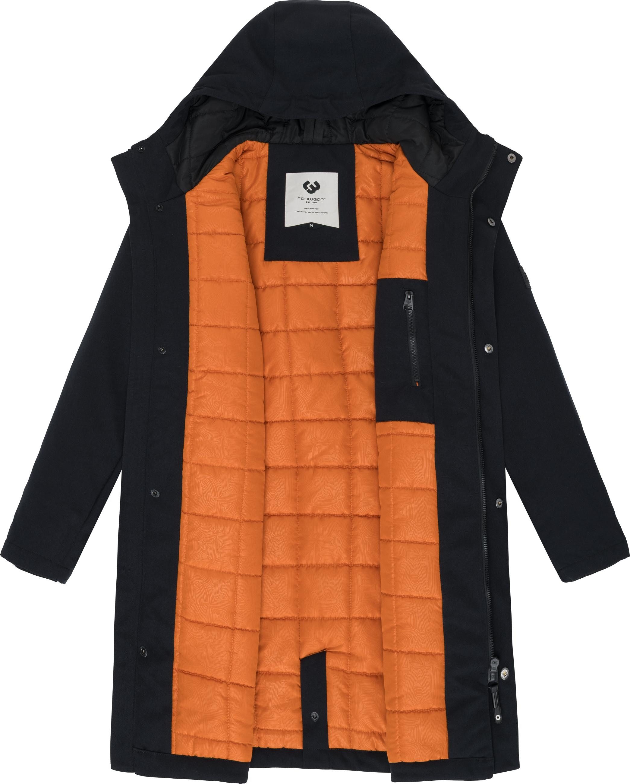 Ragwear Wintermantel Mr Them Long lange wasserdichte Herren Winterjacke mit Kapuze