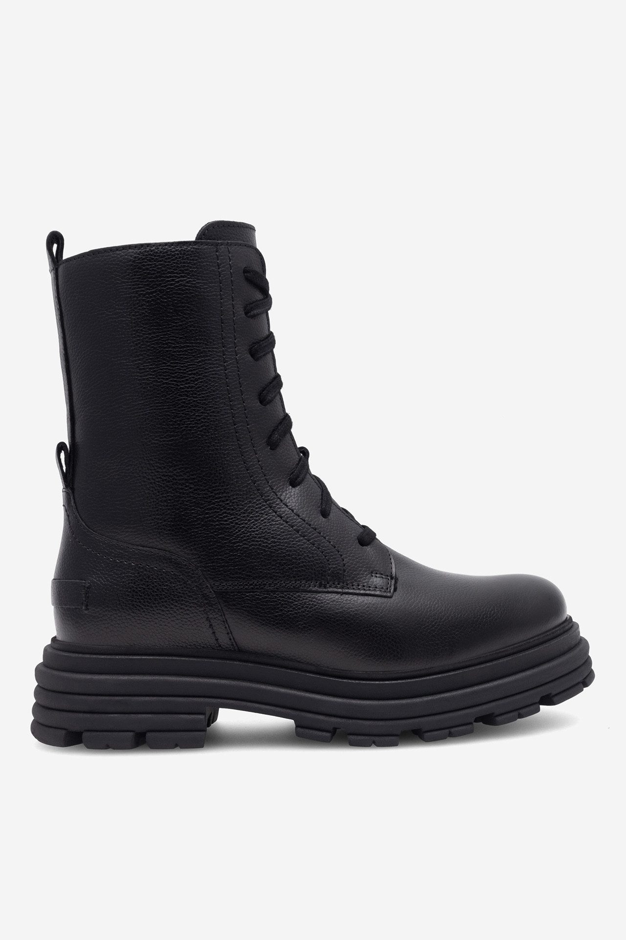 Lasocki Damen Schnürstiefeletten Leder Schwarz Reißverschluss Stiefel