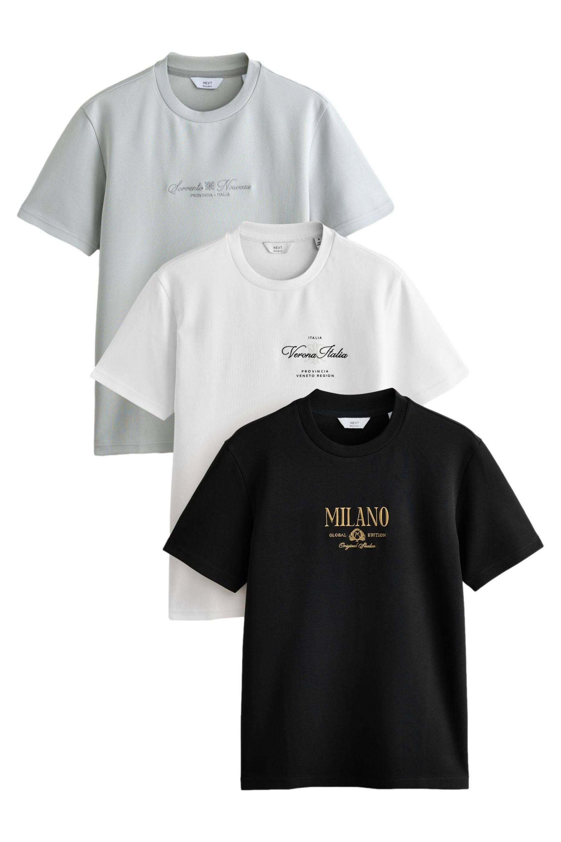 T-Shirt 3er-Pack Slim Fit T-Shirts mit Grafik-Print