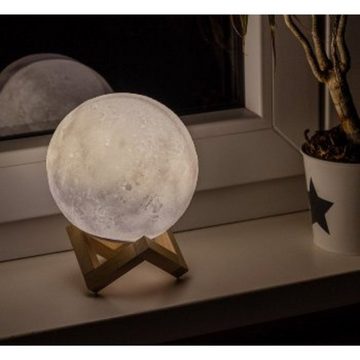 ChiliTec LED Dekolicht Tischleuchte Dekoleuchte Mond 3D Ø 15cm - Akku Touch Dekolicht