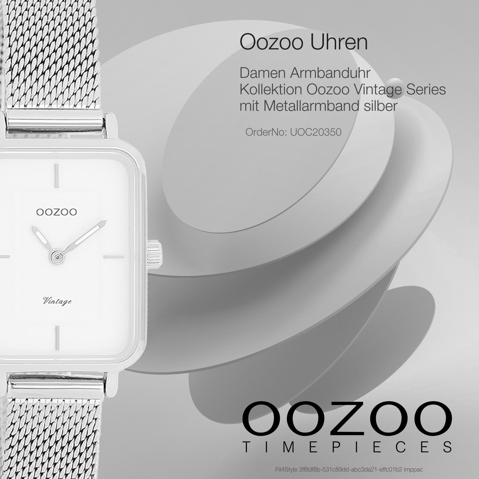 OOZOO Quarzuhr Oozoo Unisex Armbanduhr Vintage Series, (Analoguhr), Damen, Herrenuhr eckig, groß (ca.24x28mm) Metallarmband, Fashion-Style